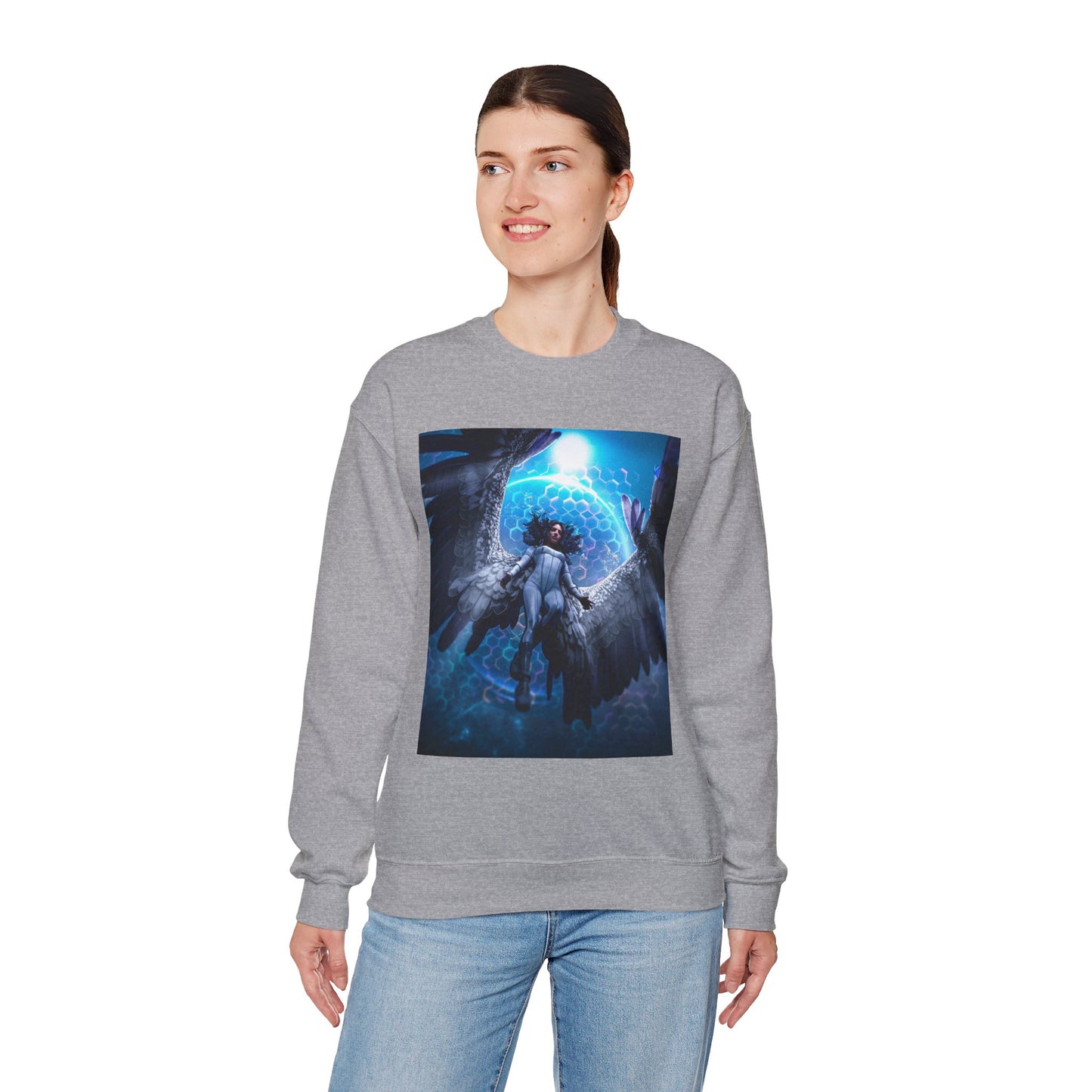Dawn in Flight - Crewneck Sweatshirt, Cozy Unisex Apparel, Perfect Gift for Dreamers, Spiritual Comfort, Everyday Wear