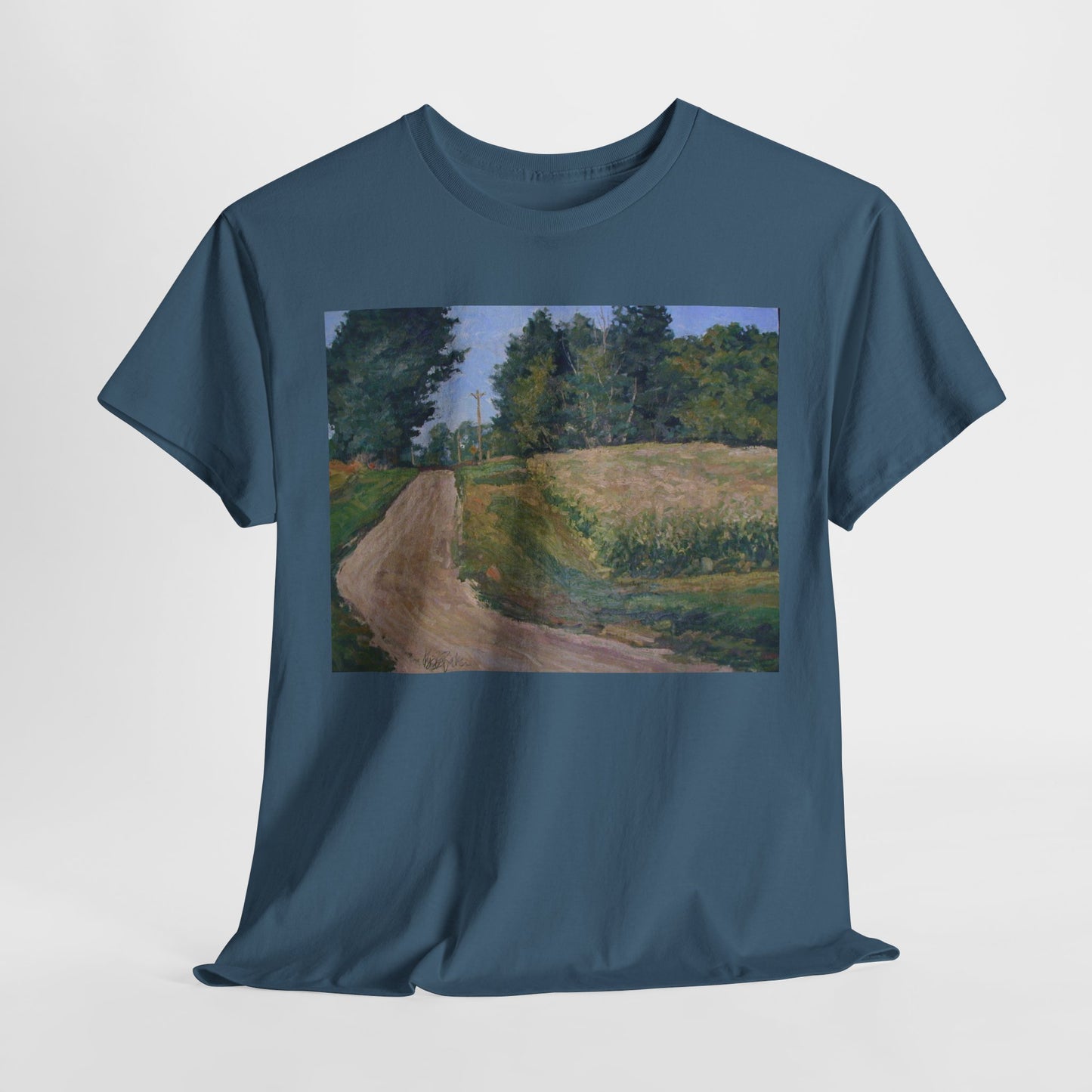 Scenic Landscape Unisex Heavy Cotton Tee - Vintage Nature Vibe