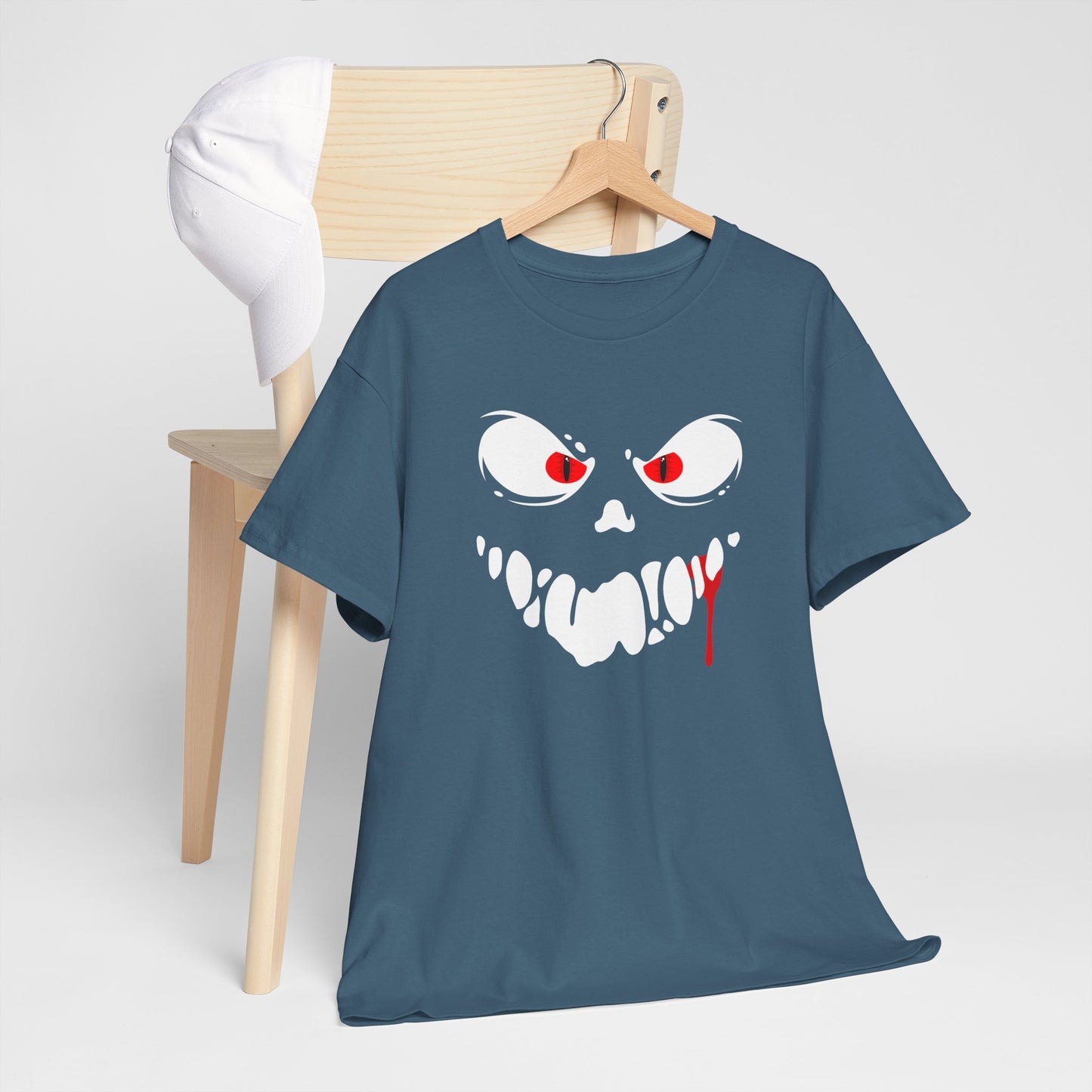 Freaky Halloween Unisex Heavy Cotton Tee - Scary Ghost Design