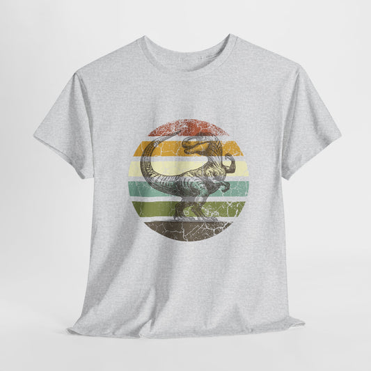 Vintage Dinosaur Graphic T-Shirt | Unisex Heavy Cotton Tee | Boho Style Shirt | Perfect Gift for Nature Lovers | Casual Everyday Wear,