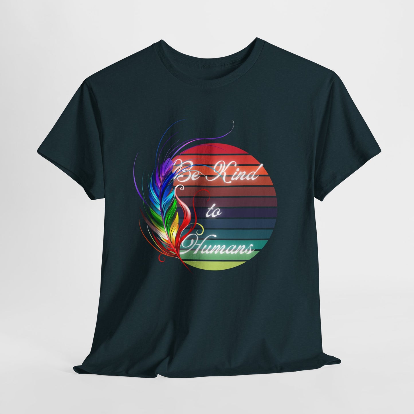 Be Kind to Humans Unisex Heavy Cotton Tee - Colorful Graphic Tee for Kindness Advocates
