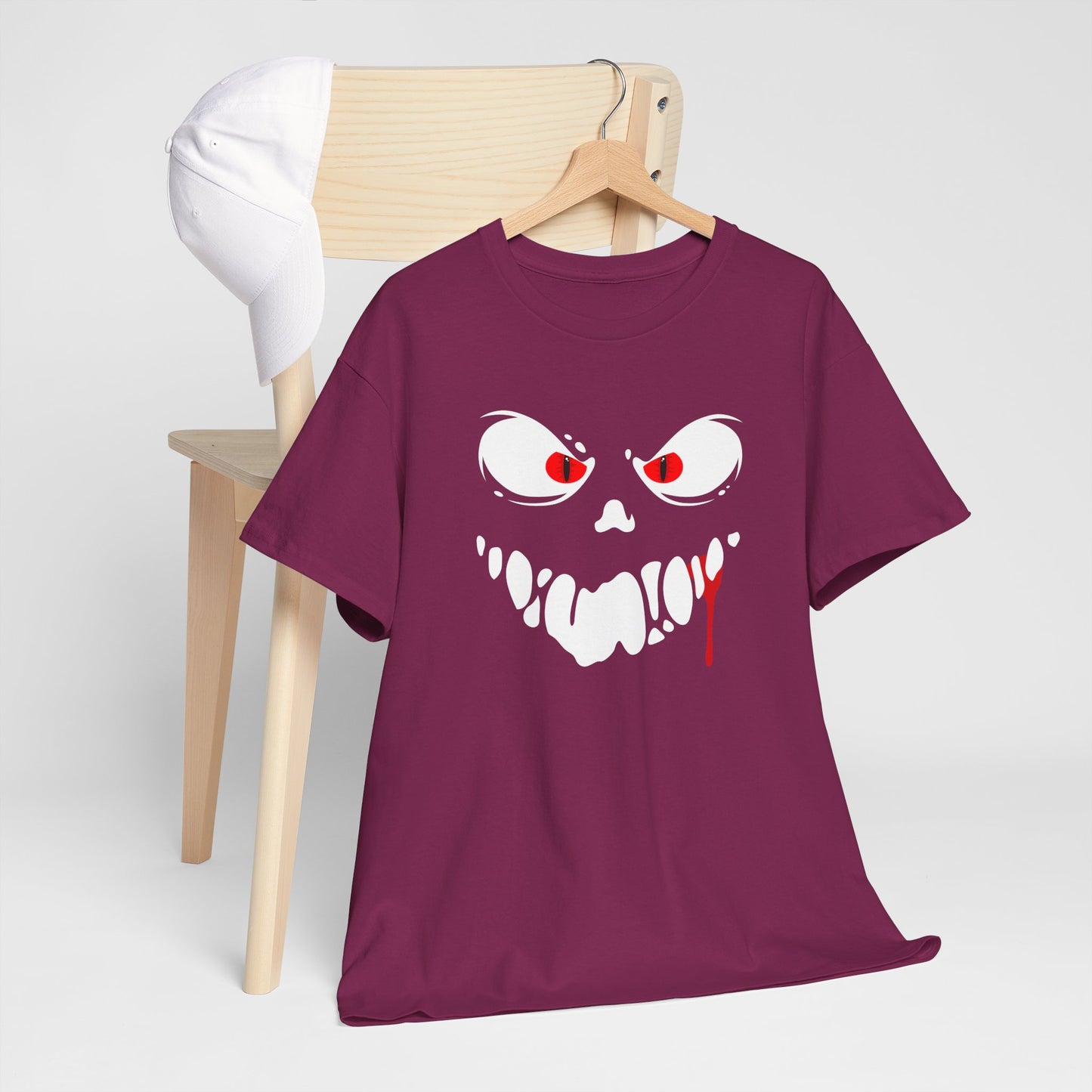Freaky Halloween Unisex Heavy Cotton Tee - Scary Ghost Design