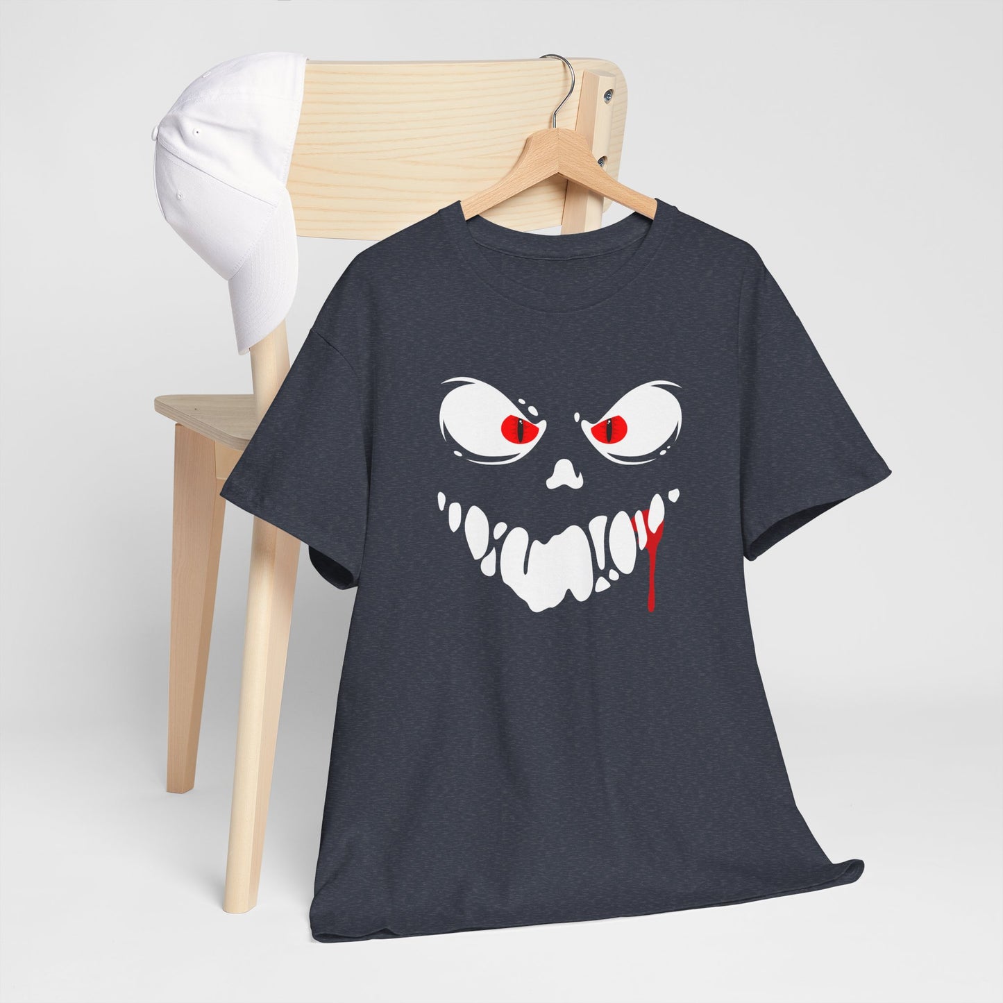 Freaky Halloween Unisex Heavy Cotton Tee - Scary Ghost Design