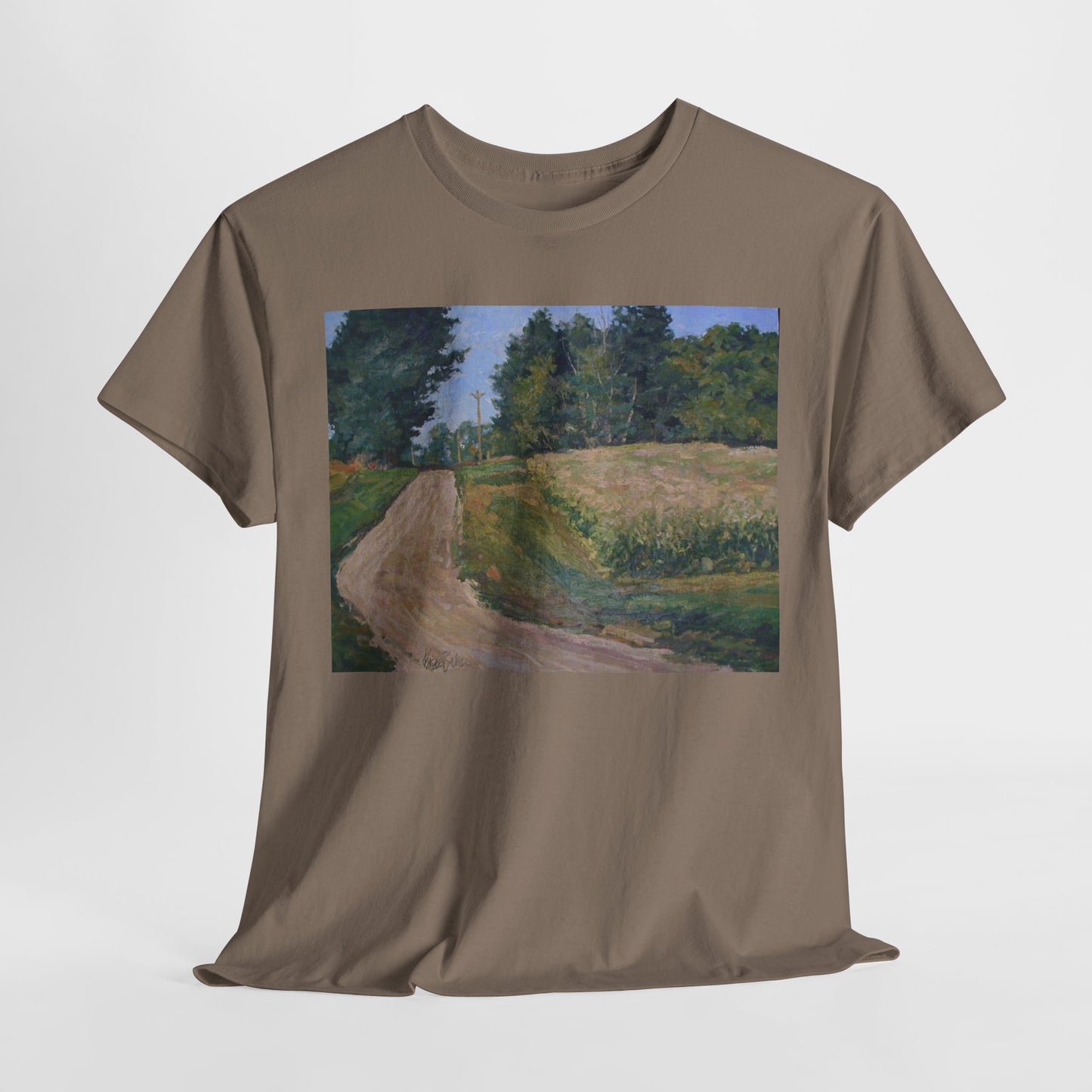 Scenic Landscape Unisex Heavy Cotton Tee - Vintage Nature Vibe