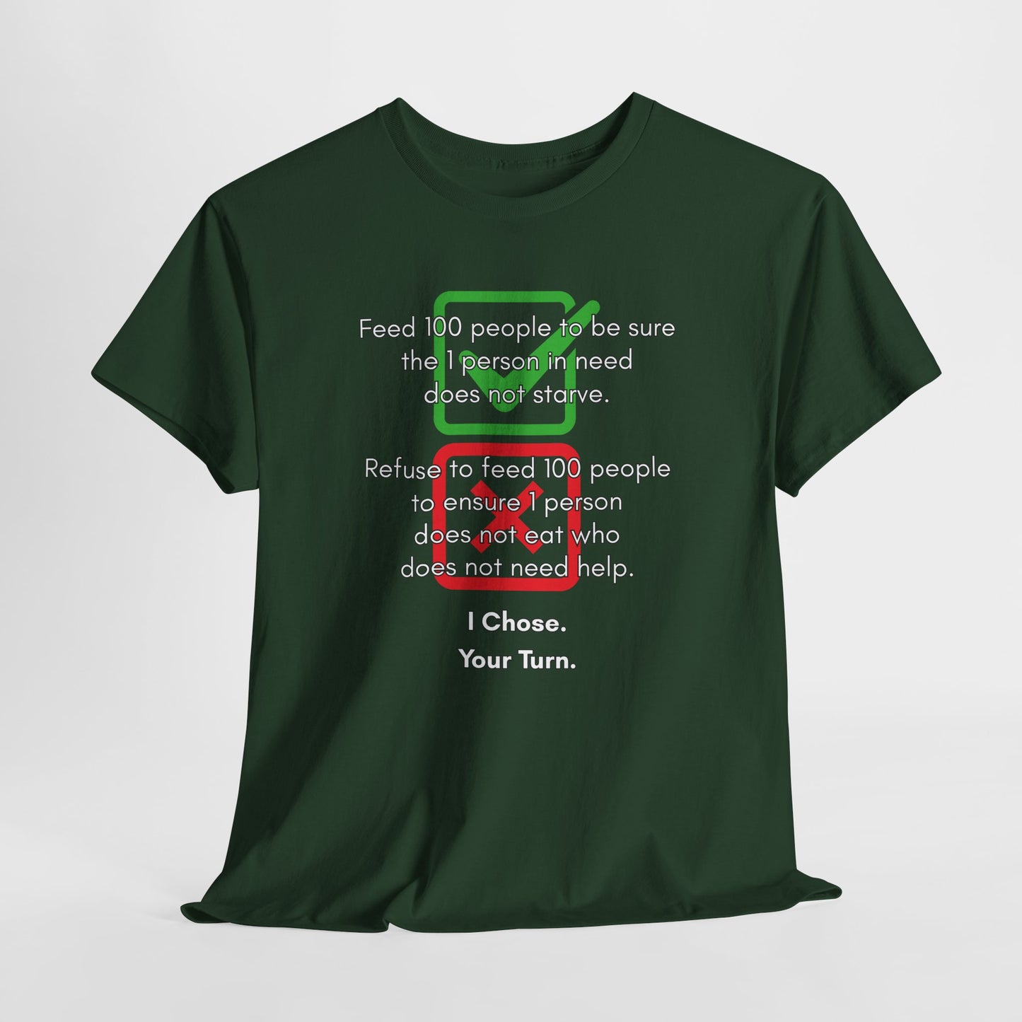 Unisex Heavy Cotton Tee - "I Chose. Your Turn." Graphic Tee for Charity Supporters