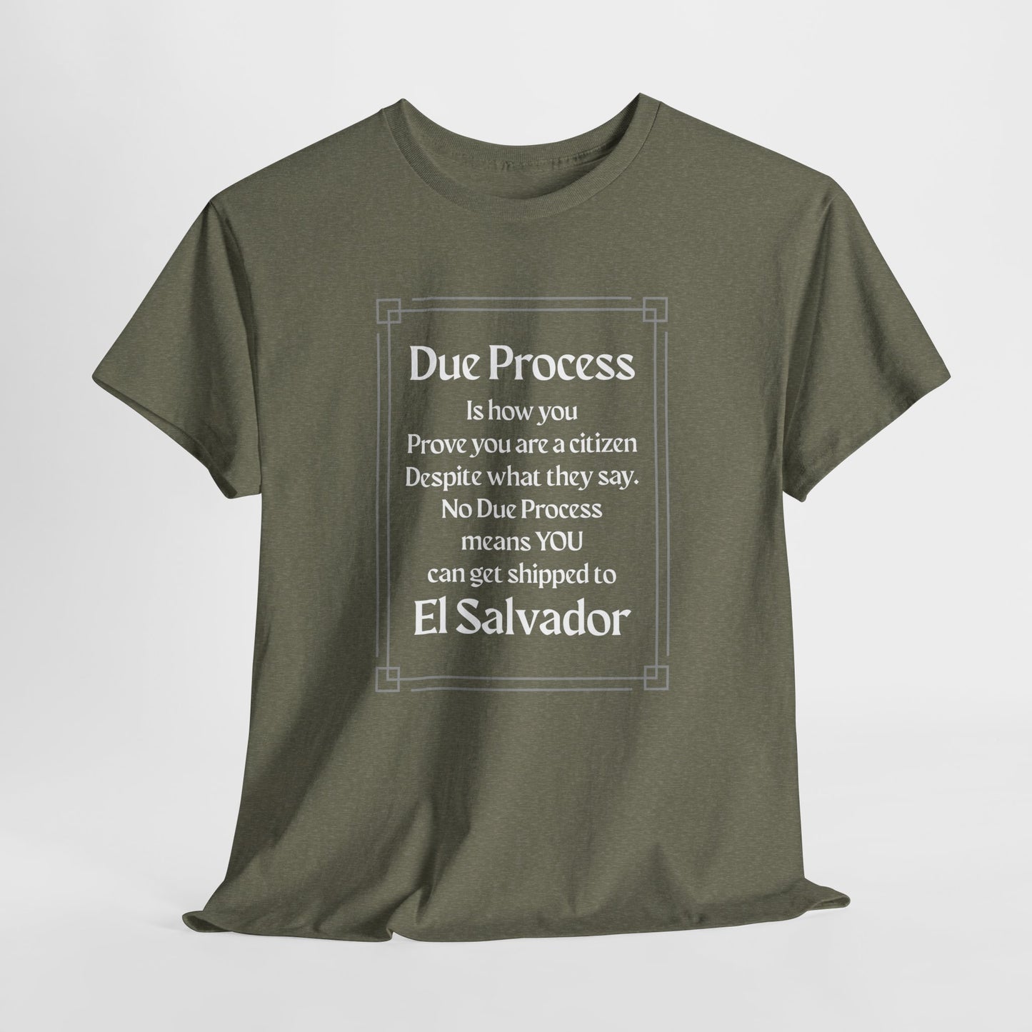 Unisex Heavy Cotton Tee - 'Due Process' Statement Tee for Advocates