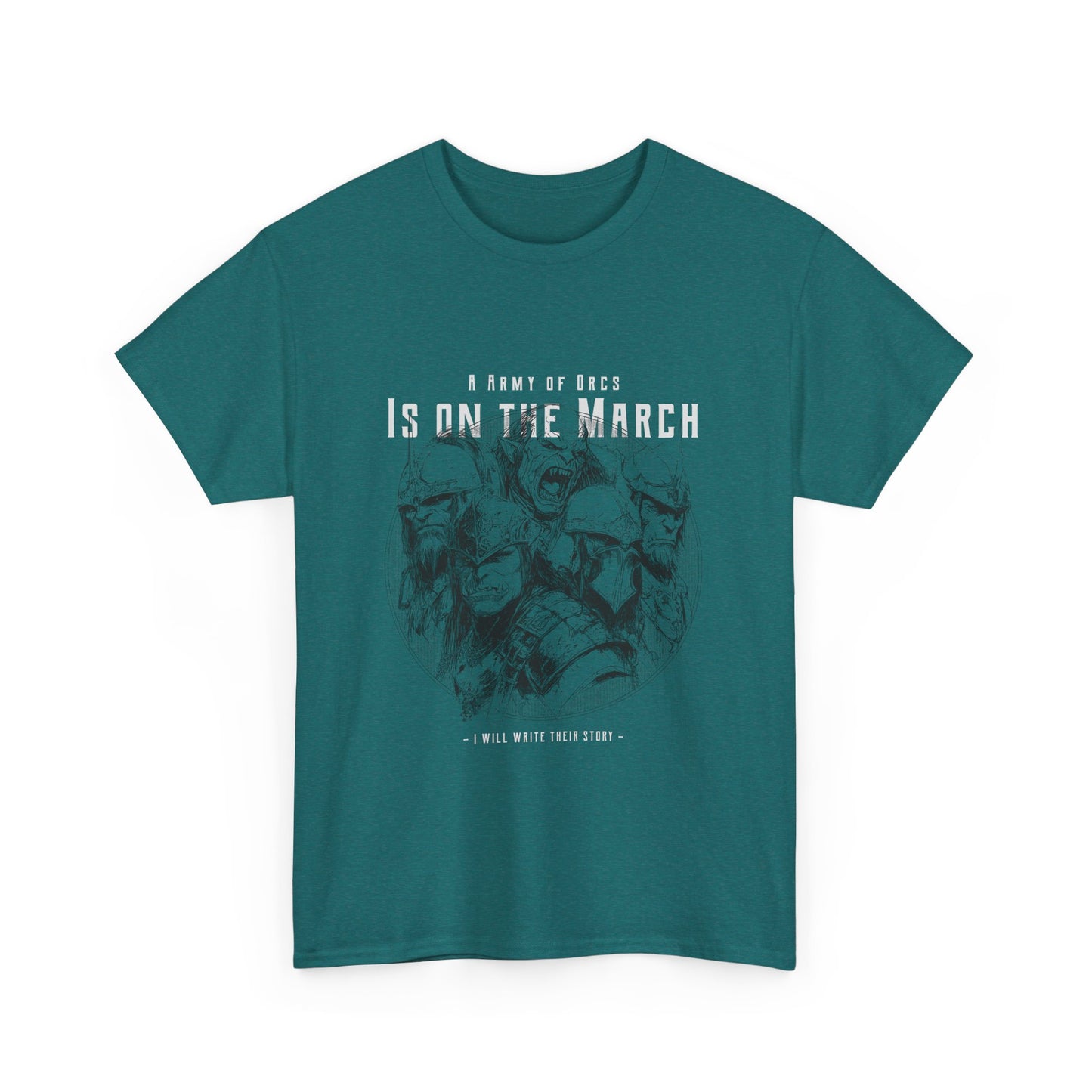 Unisex Heavy Cotton Tee - Fantasy Orc Graphic Tee for Adventure Novel Enthusiasts