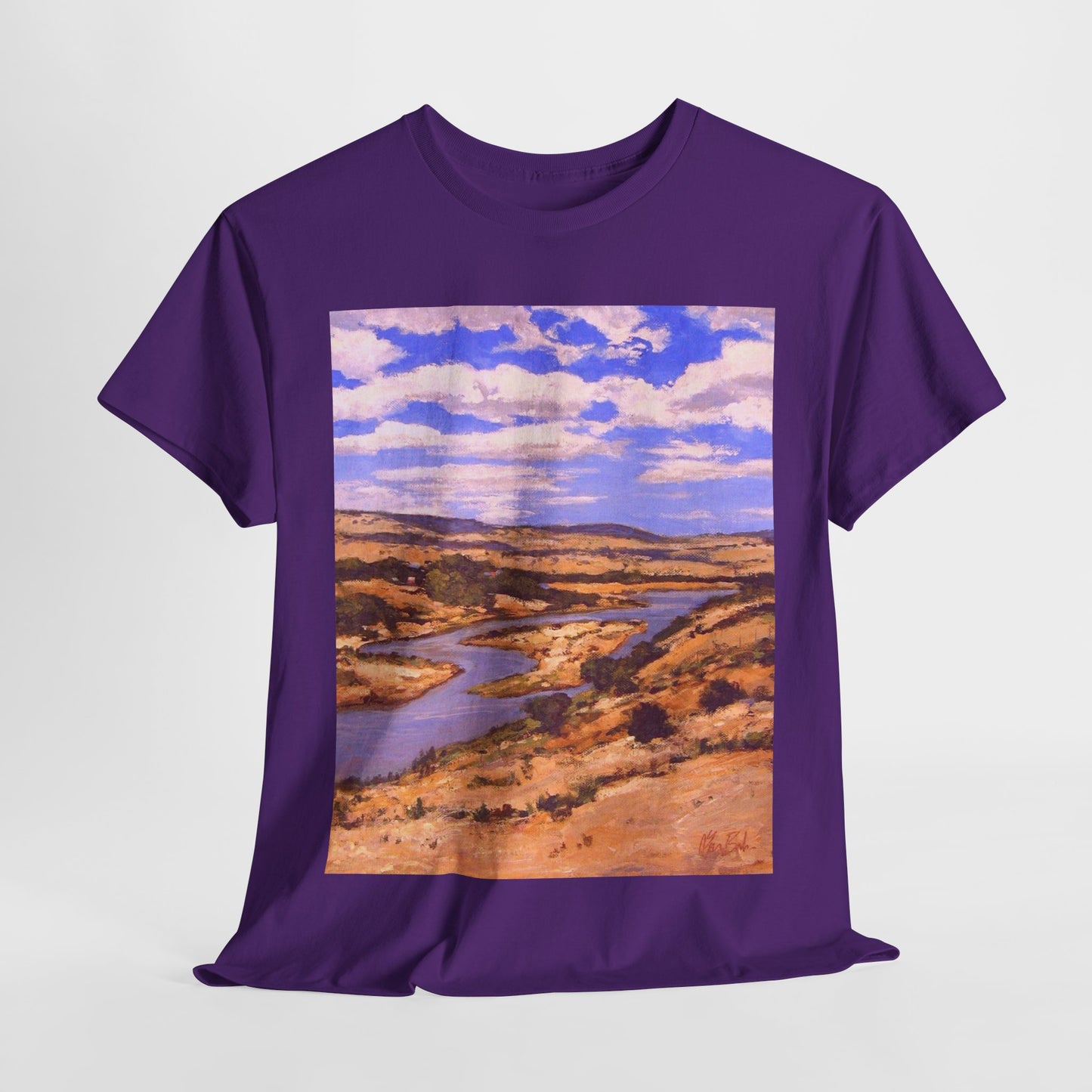 Serene Landscape Unisex Heavy Cotton Tee – Perfect for Nature Lovers