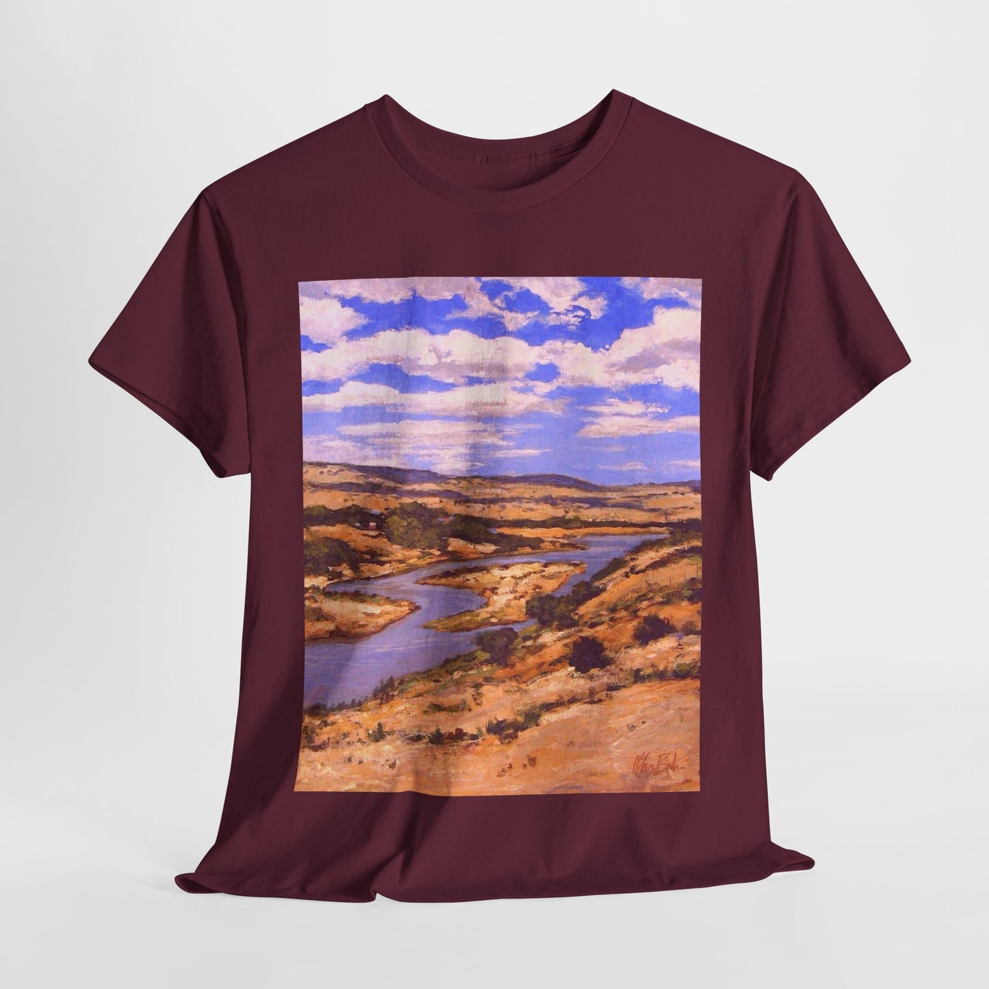 Serene Landscape Unisex Heavy Cotton Tee – Perfect for Nature Lovers