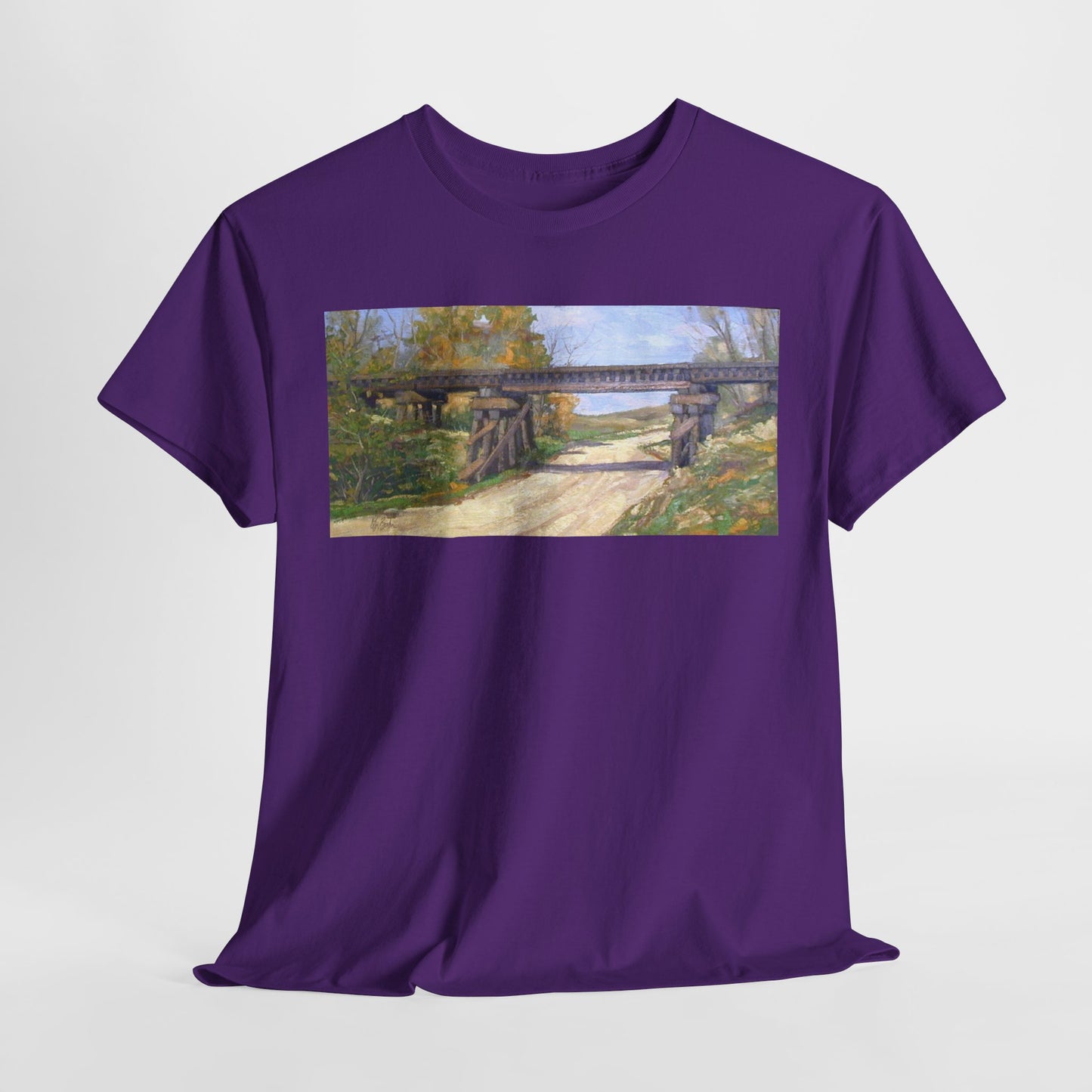Artistic Cotton Tee – Vintage Landscape Print