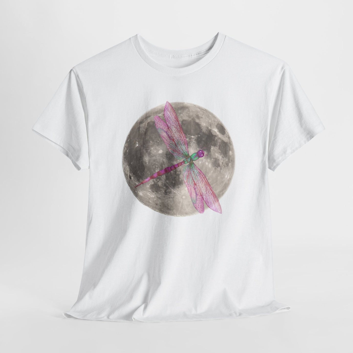 Moonlight Dragonfly Tee, Enchanted Nature Shirt for Dreamers, Boho Style Gift, Celestial Gifts, Casual Everyday Wear