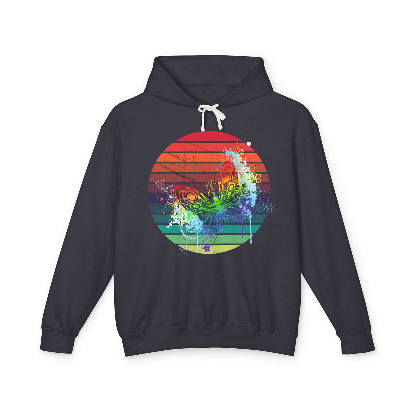 Vibrant Sunset Hoodie, Unisex Lightweight Pullover, Casual Wear, Gift for Him or Her, Summer Fashion, Beach Vibes