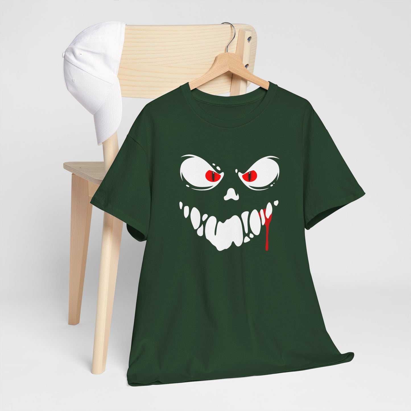 Freaky Halloween Unisex Heavy Cotton Tee - Scary Ghost Design