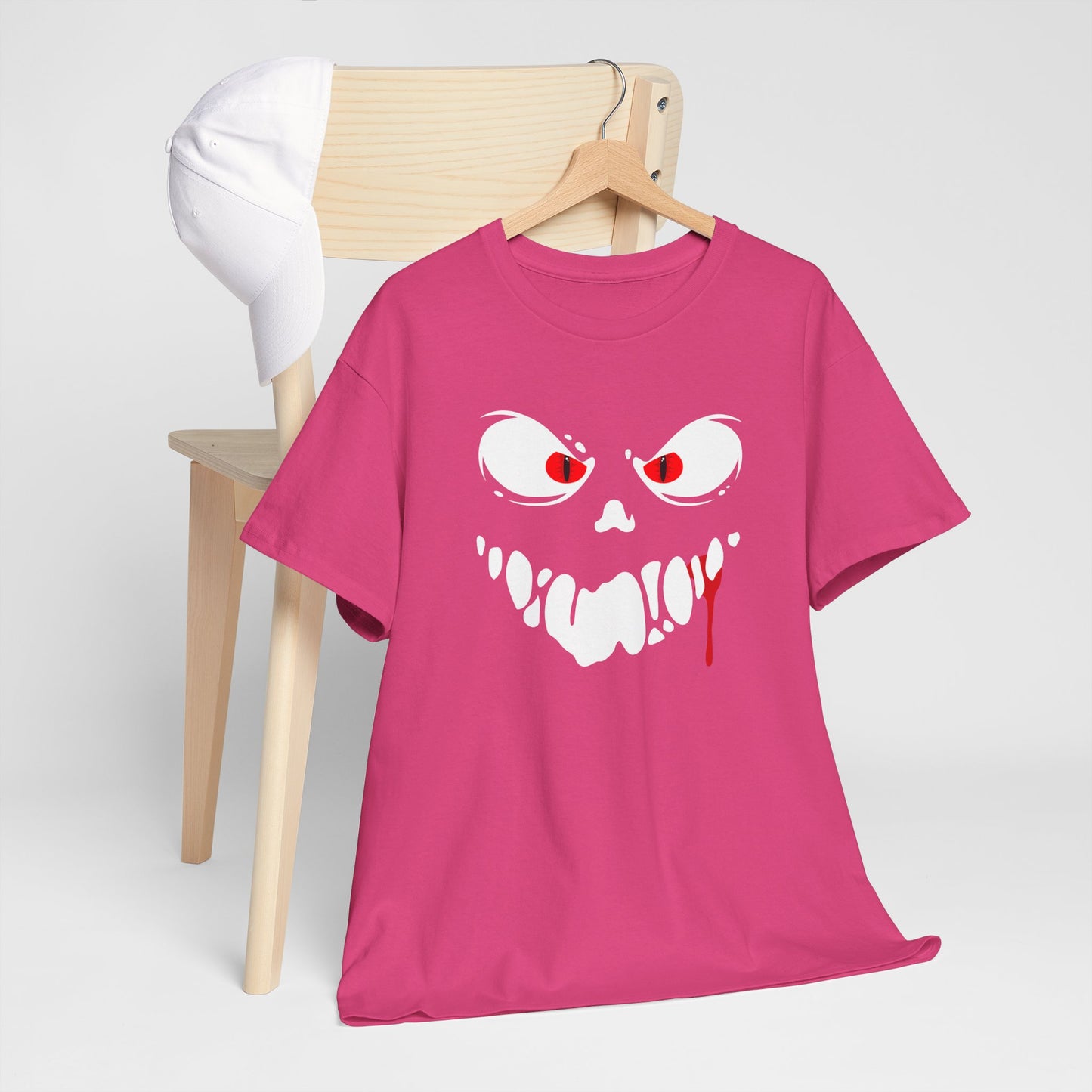 Freaky Halloween Unisex Heavy Cotton Tee - Scary Ghost Design