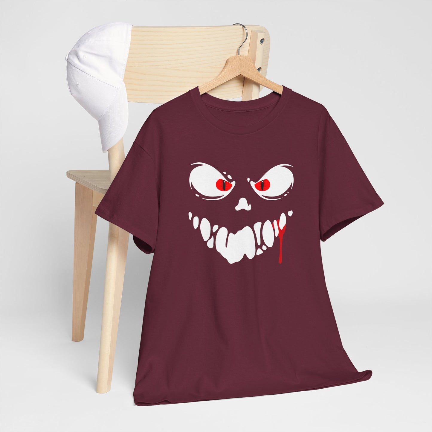 Freaky Halloween Unisex Heavy Cotton Tee - Scary Ghost Design