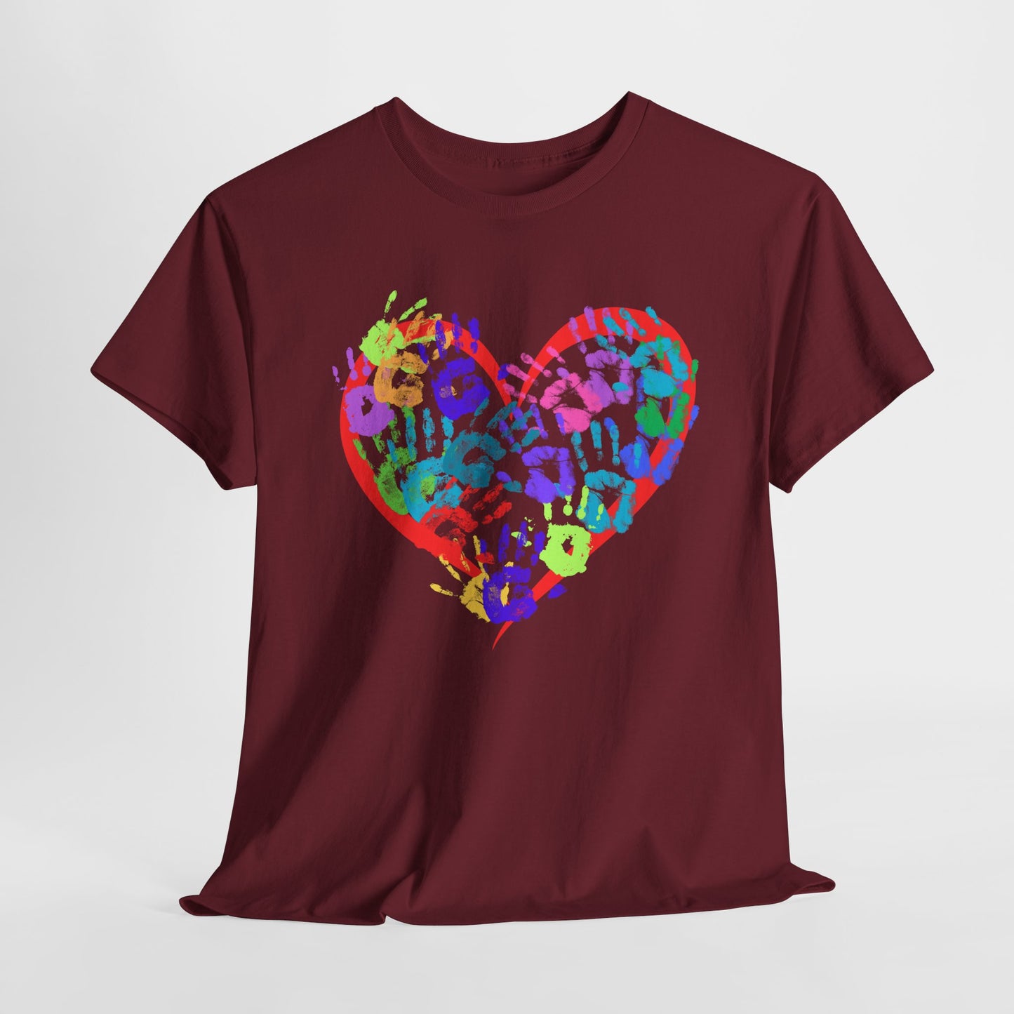Colorful Heart Unisex Heavy Cotton Tee - Perfect for Valentine's Day & Everyday Love