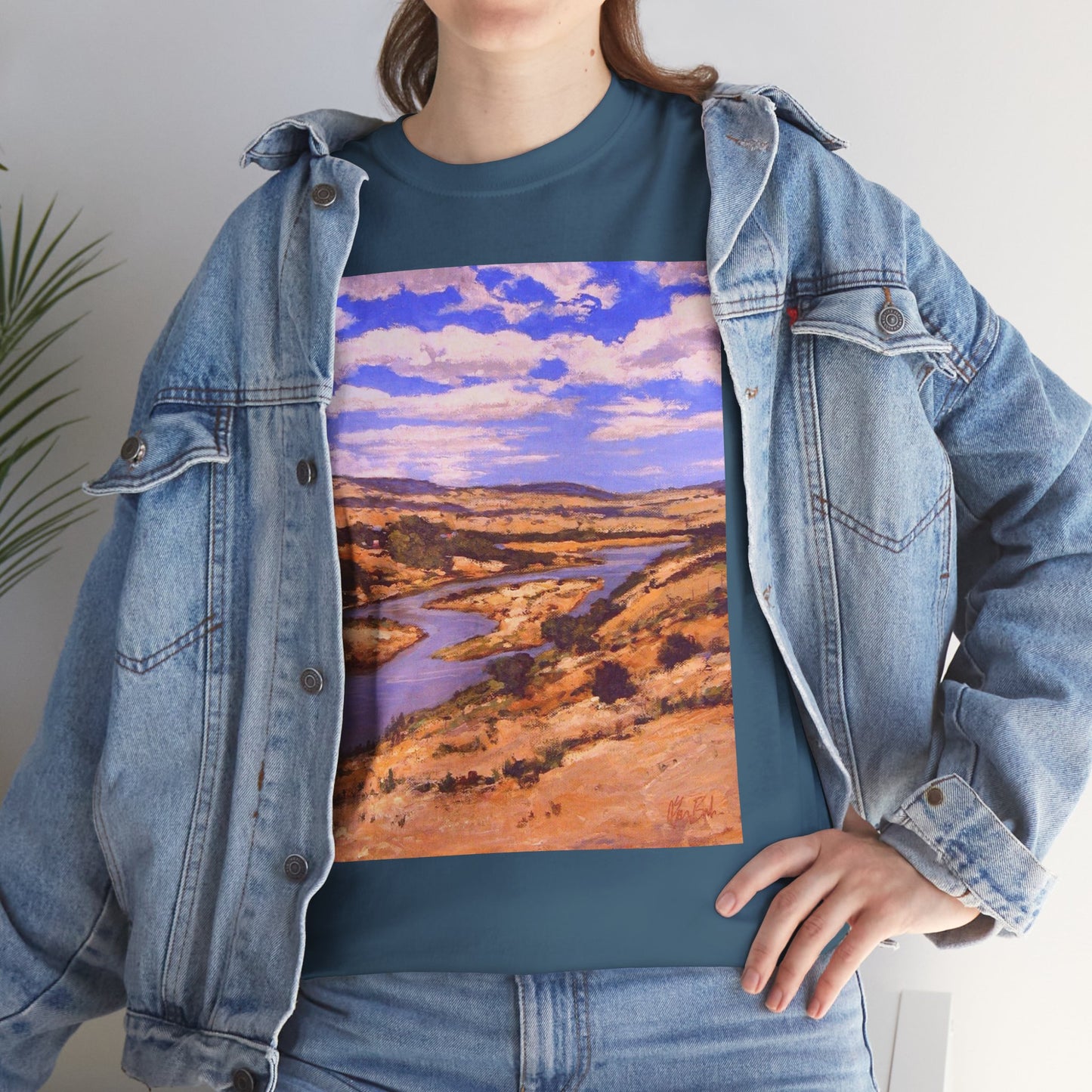 Serene Landscape Unisex Heavy Cotton Tee – Perfect for Nature Lovers