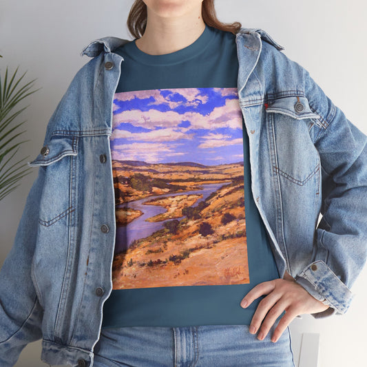 Serene Landscape Unisex Heavy Cotton Tee – Perfect for Nature Lovers