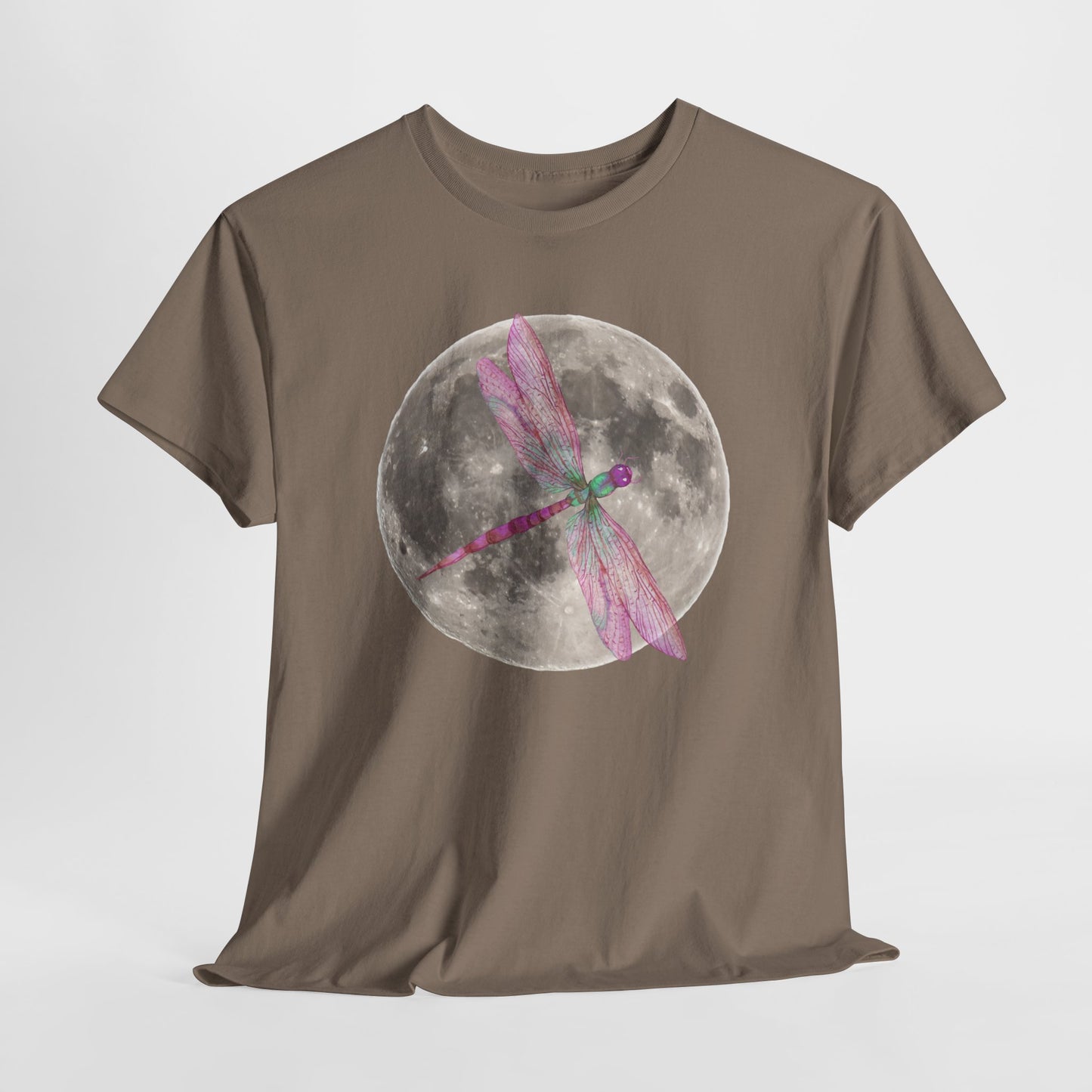 Moonlight Dragonfly Tee, Enchanted Nature Shirt for Dreamers, Boho Style Gift, Celestial Gifts, Casual Everyday Wear
