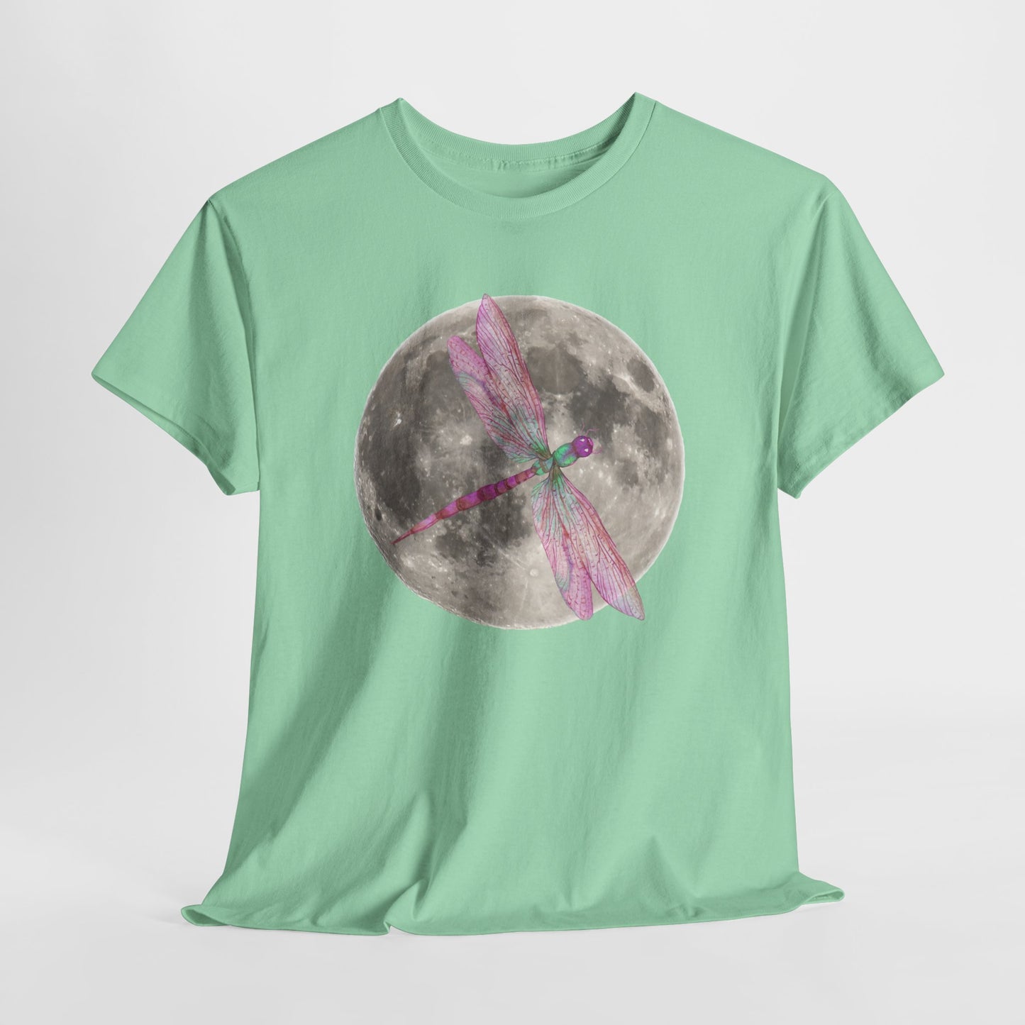 Moonlight Dragonfly Tee, Enchanted Nature Shirt for Dreamers, Boho Style Gift, Celestial Gifts, Casual Everyday Wear