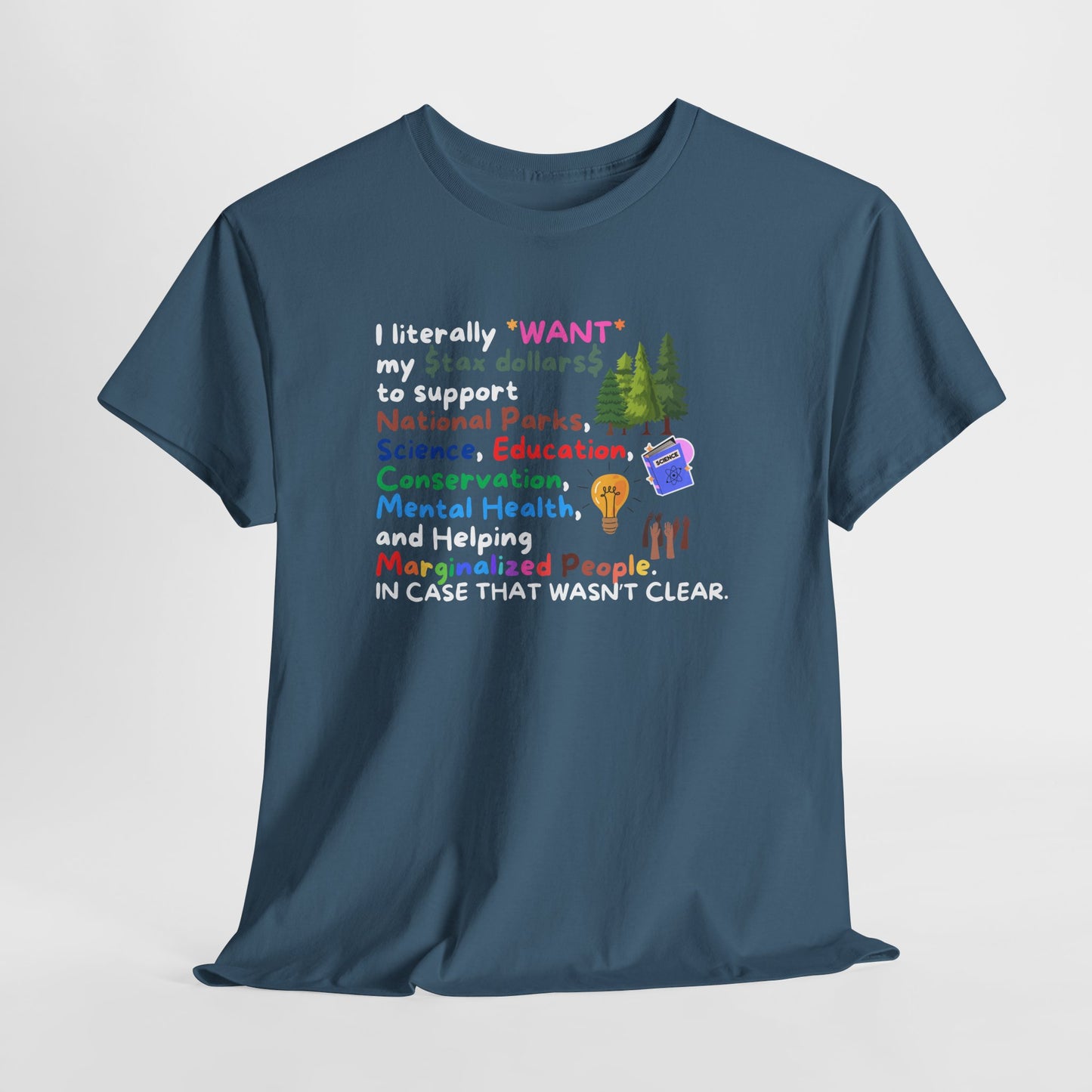Supportive Unisex Heavy Cotton Tee - Eco & Mental Health Advocacy