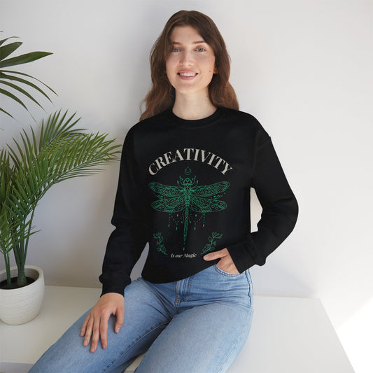Creative Dragonfly Sweatshirt, Unisex Crewneck, Cozy Gift, Artistic Apparel, Inspiration Style, Ideal for Artists