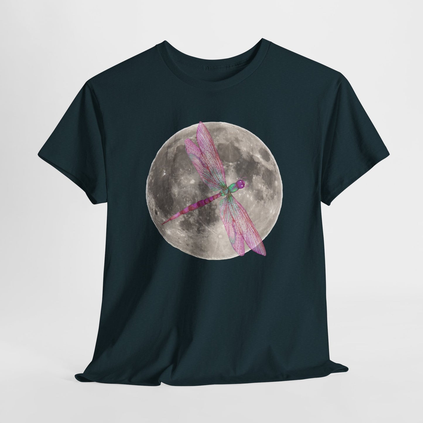 Moonlight Dragonfly Tee, Enchanted Nature Shirt for Dreamers, Boho Style Gift, Celestial Gifts, Casual Everyday Wear