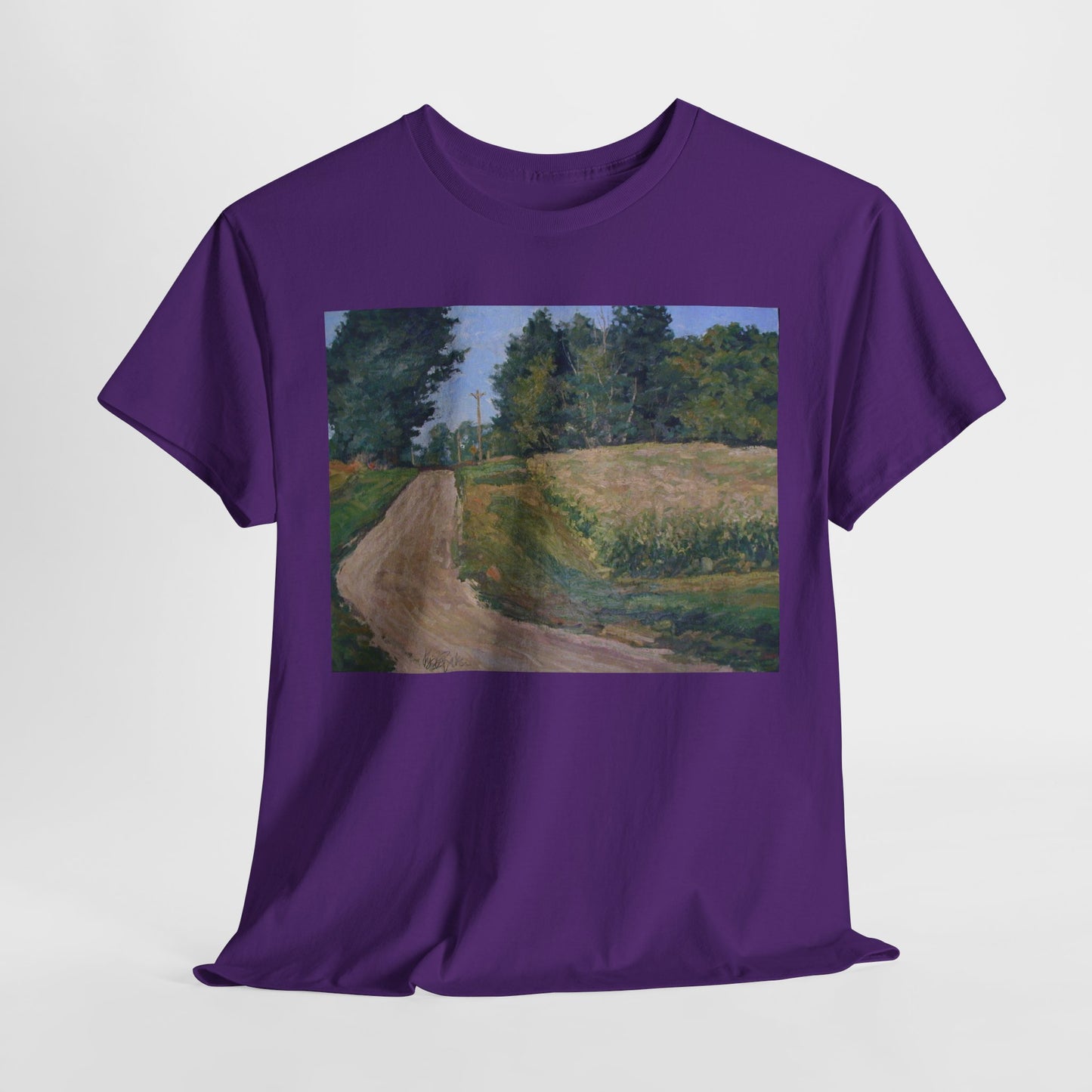 Scenic Landscape Unisex Heavy Cotton Tee - Vintage Nature Vibe