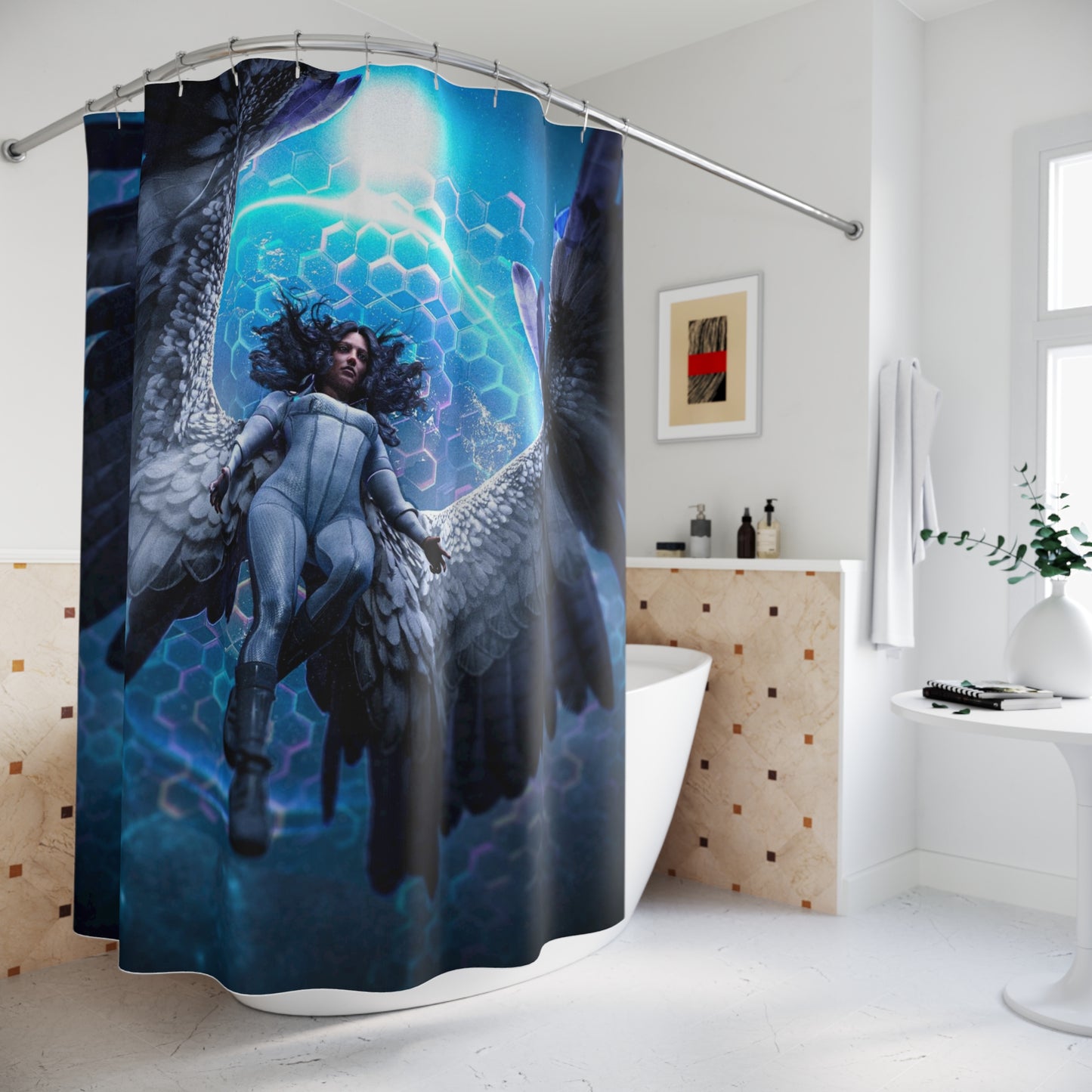 Dawn - Shower Curtain - Ethereal Bathroom Decor, Sci-Fi Shower Curtain, Cosmic Home Accent, Unique Gift for fans