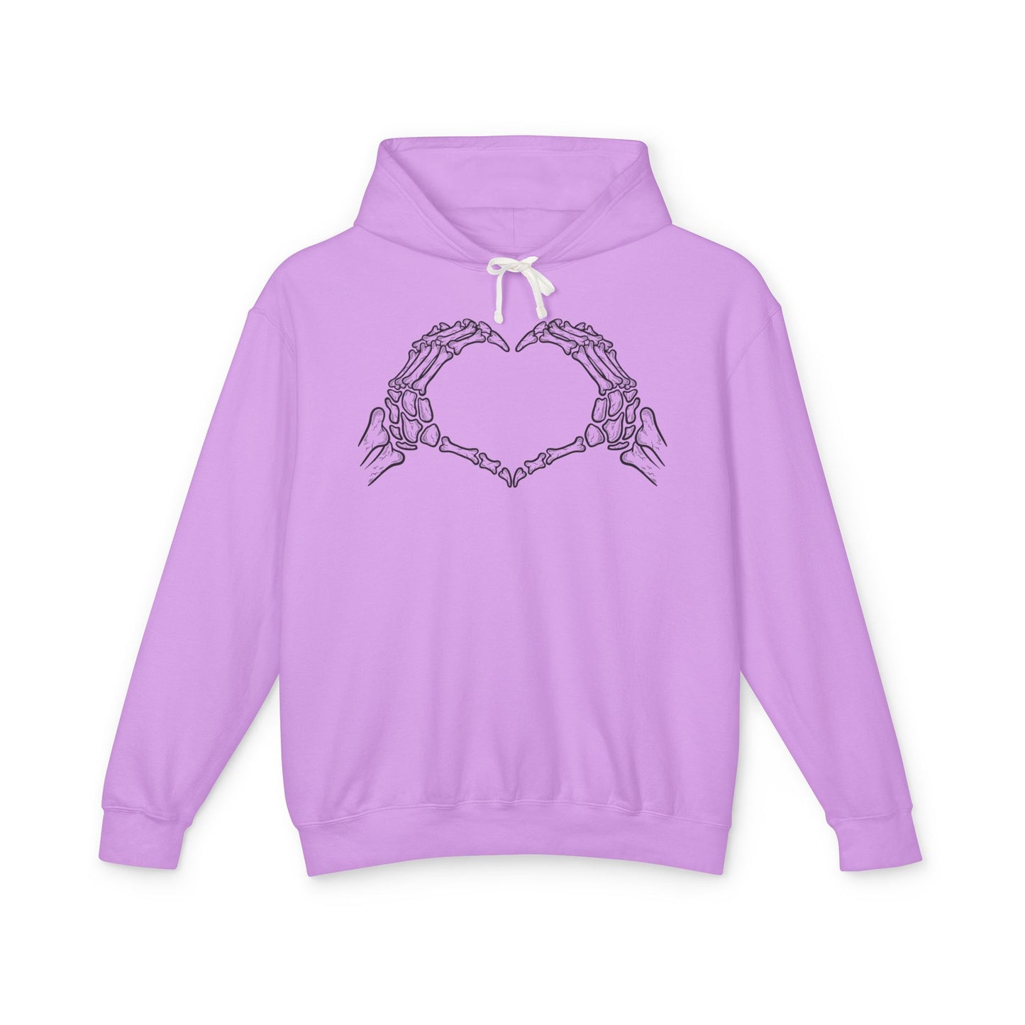 Skeleton Hands Heart Unisex Lightweight Hoodie, Skeleton Hoodie, Gift for Him, Gift for Her, Halloween Sweatshirt, Cozy Casual Wear