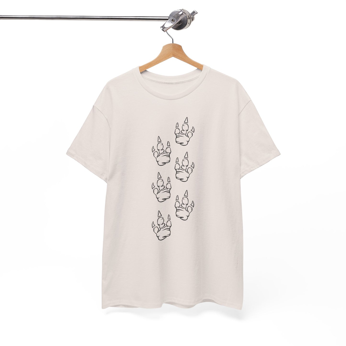 Creative Unisex Heavy Cotton Tee with Playful Dinosaur Print Design