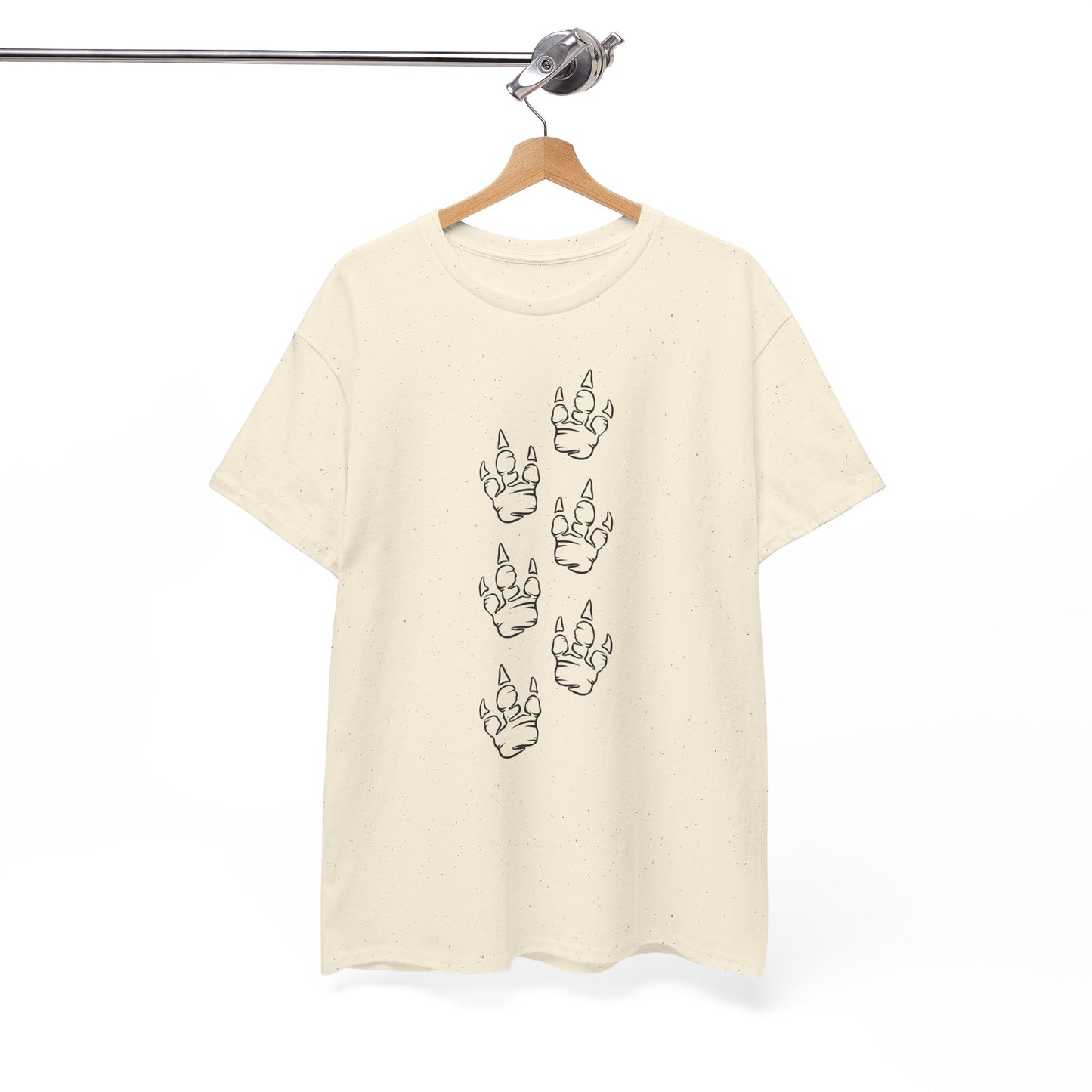 Creative Unisex Heavy Cotton Tee with Playful Dinosaur Print Design