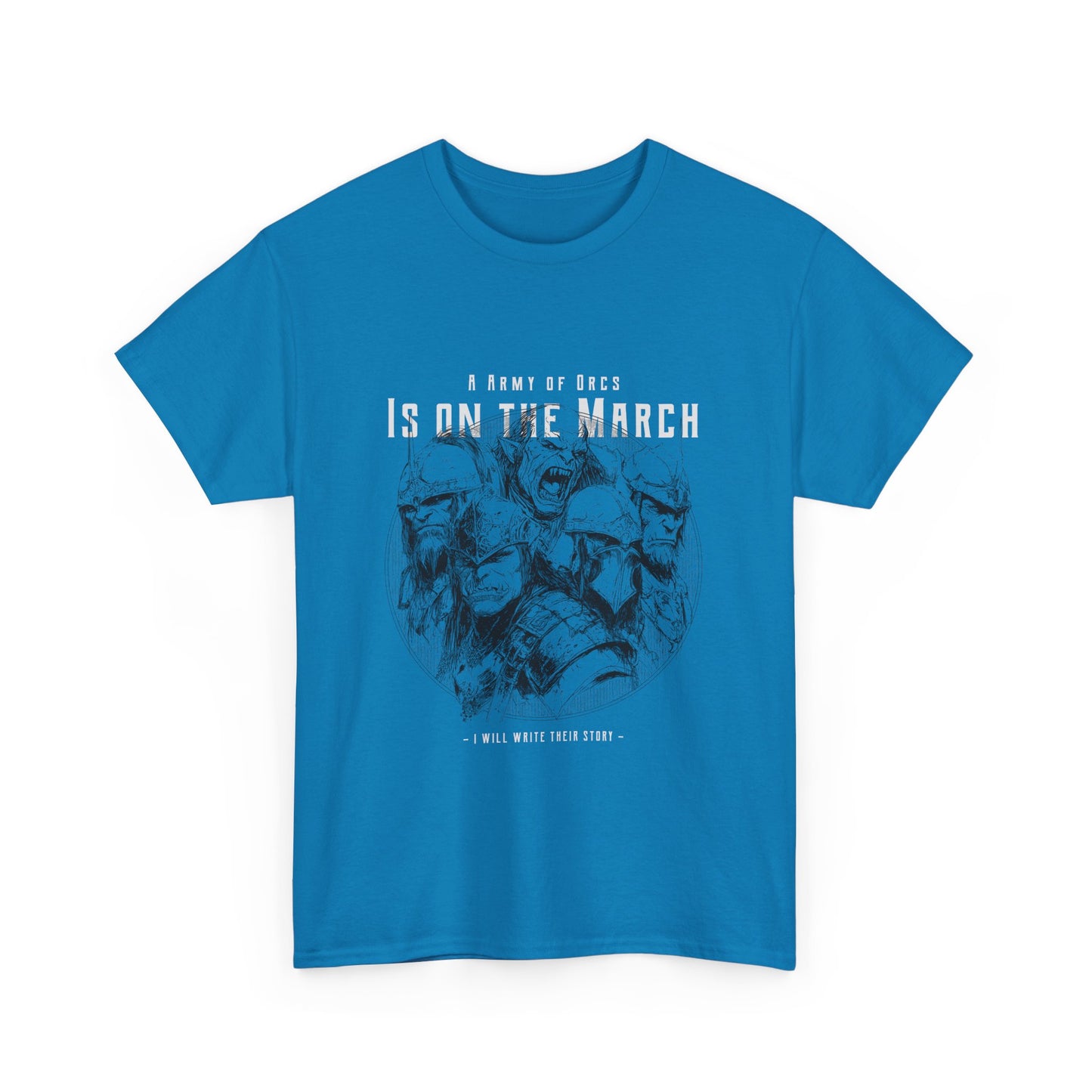 Unisex Heavy Cotton Tee - Fantasy Orc Graphic Tee for Adventure Novel Enthusiasts