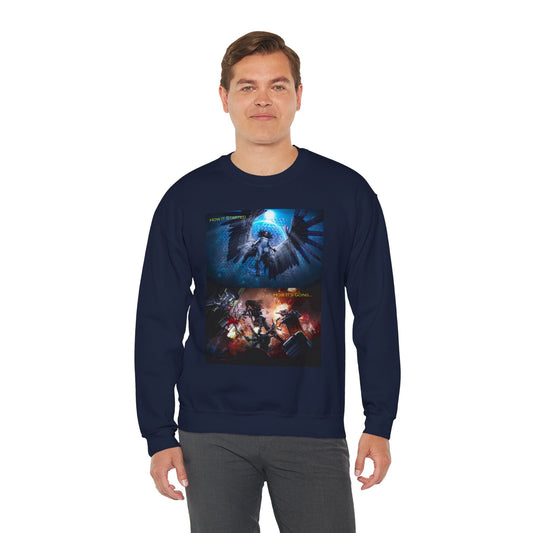 Artistic Graphic Crewneck Sweatshirt | Stylish Unisex Pullover for Casual Wear, Gift for Friends, Cozy Apparel, Unique Fashion