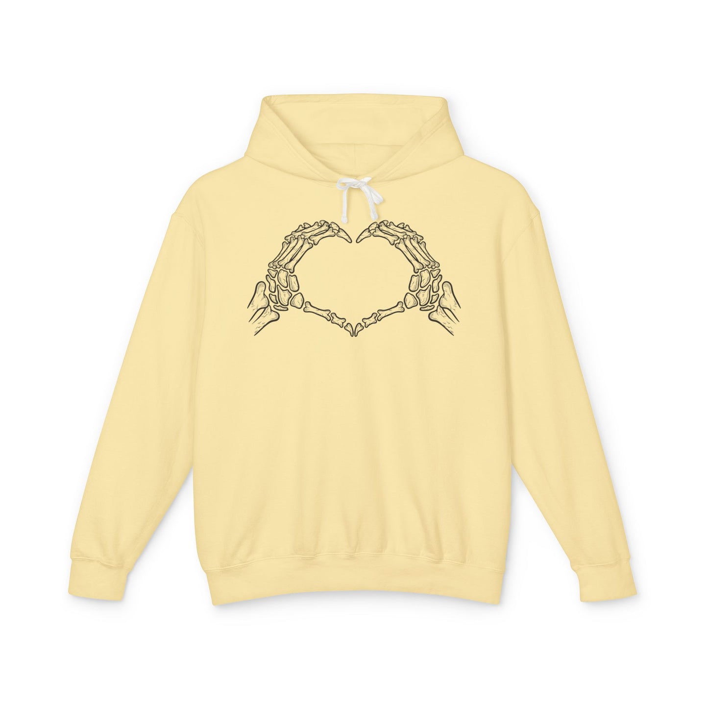 Skeleton Hands Heart Unisex Lightweight Hoodie, Skeleton Hoodie, Gift for Him, Gift for Her, Halloween Sweatshirt, Cozy Casual Wear