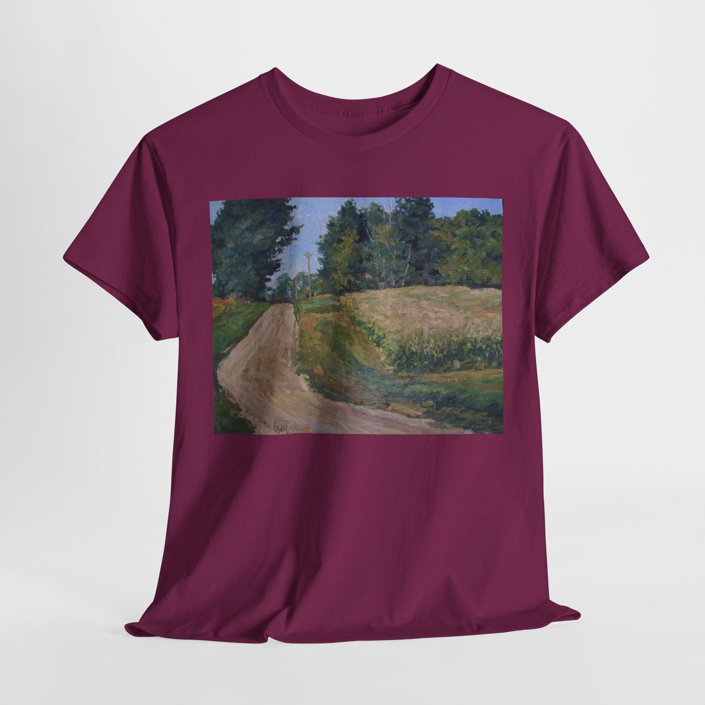 Scenic Landscape Unisex Heavy Cotton Tee - Vintage Nature Vibe