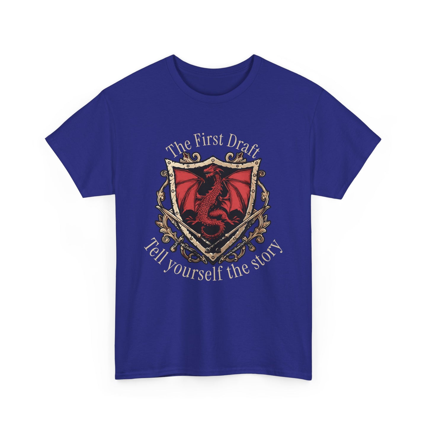The First Draft Dragon Unisex Heavy Cotton Tee - Creative Storyteller Shirt