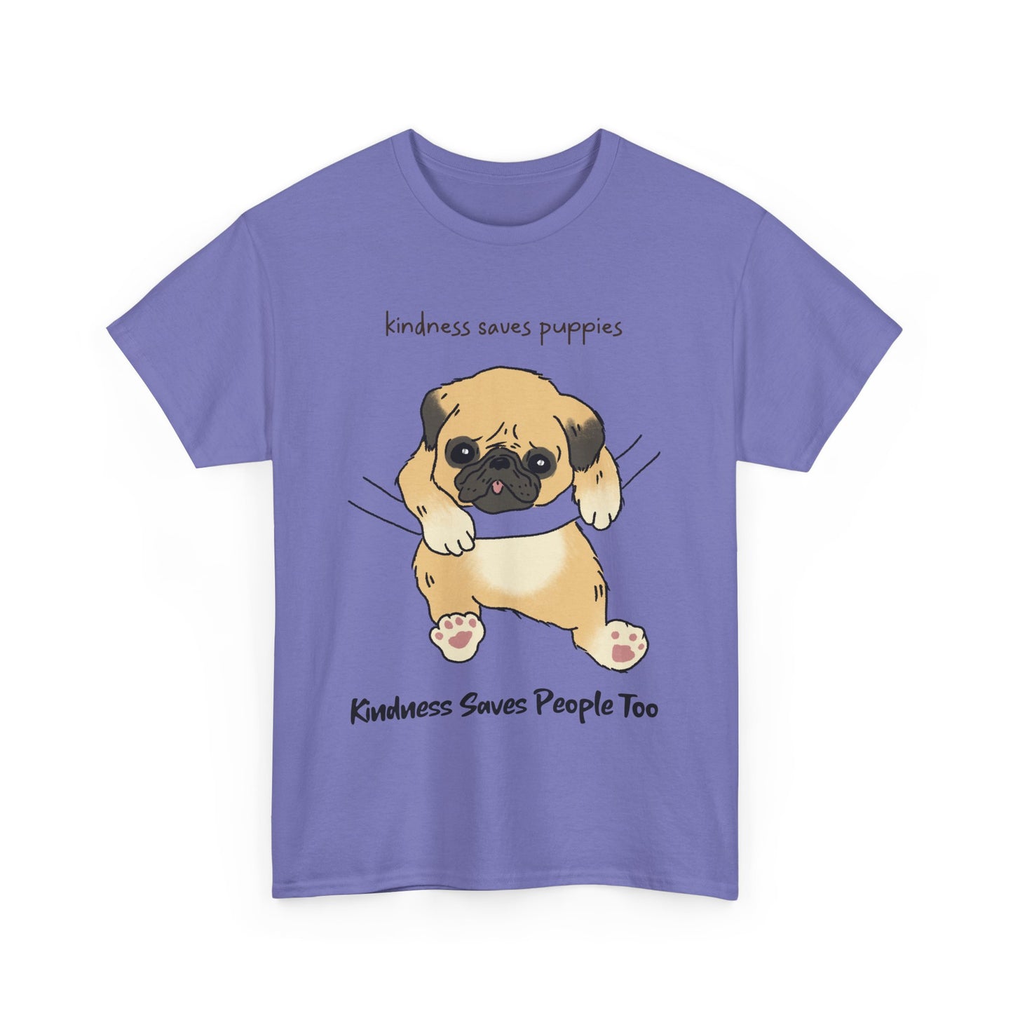 Cute Puppy Kindness Unisex Heavy Cotton Tee - Perfect for Animal Lovers