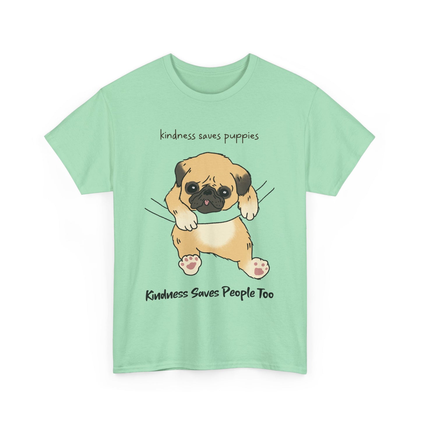 Cute Puppy Kindness Unisex Heavy Cotton Tee - Perfect for Animal Lovers