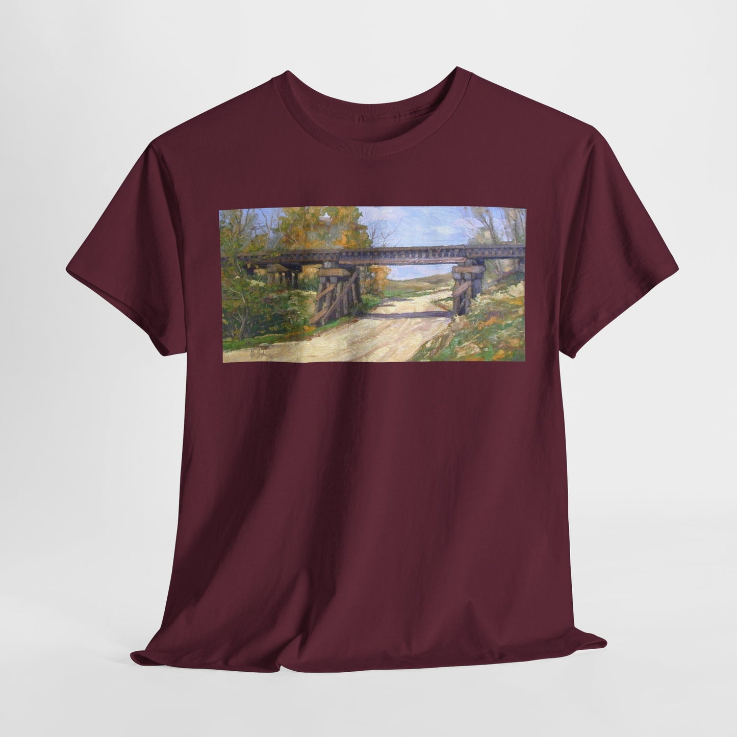 Artistic Cotton Tee – Vintage Landscape Print