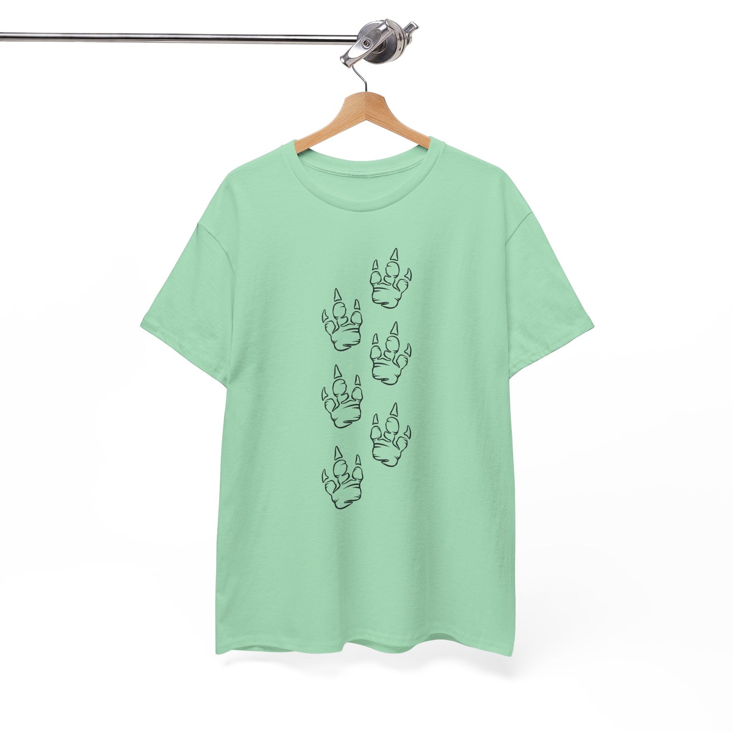 Creative Unisex Heavy Cotton Tee with Playful Dinosaur Print Design