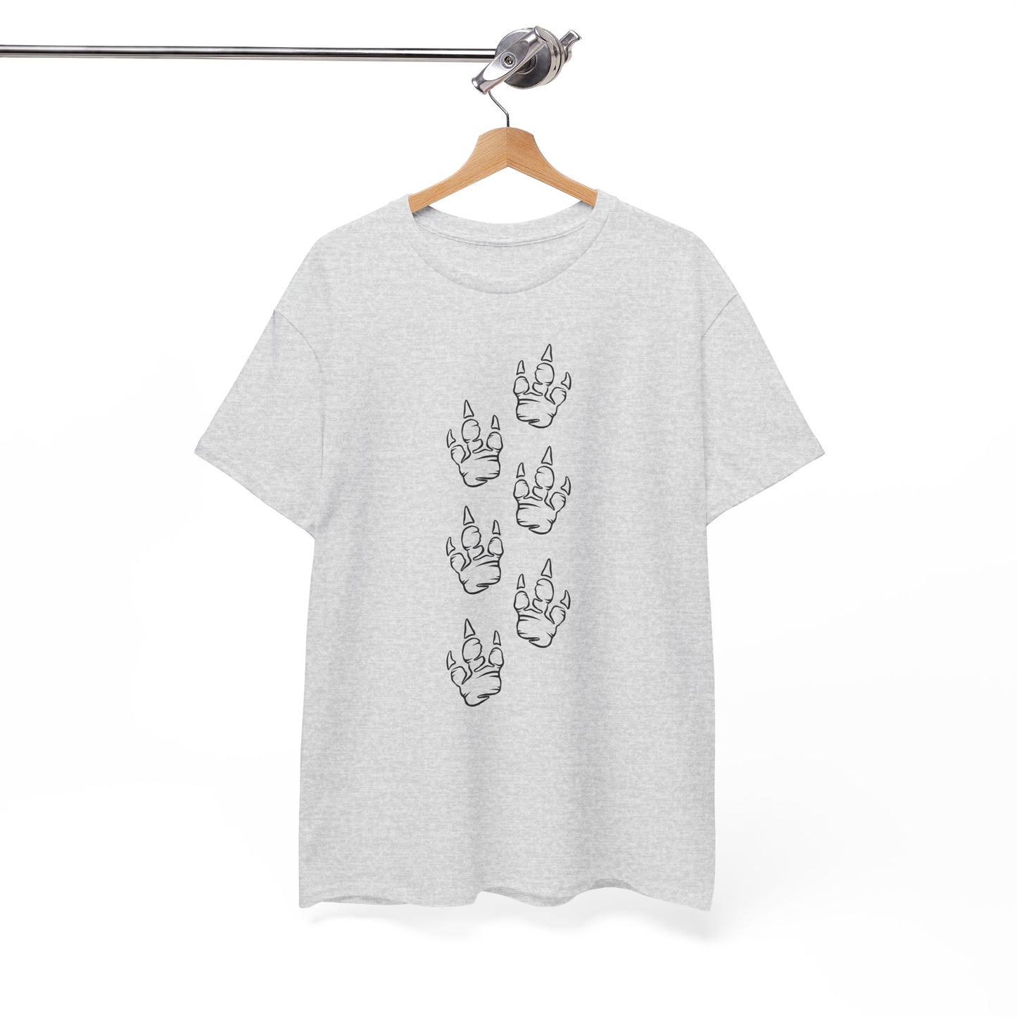 Creative Unisex Heavy Cotton Tee with Playful Dinosaur Print Design
