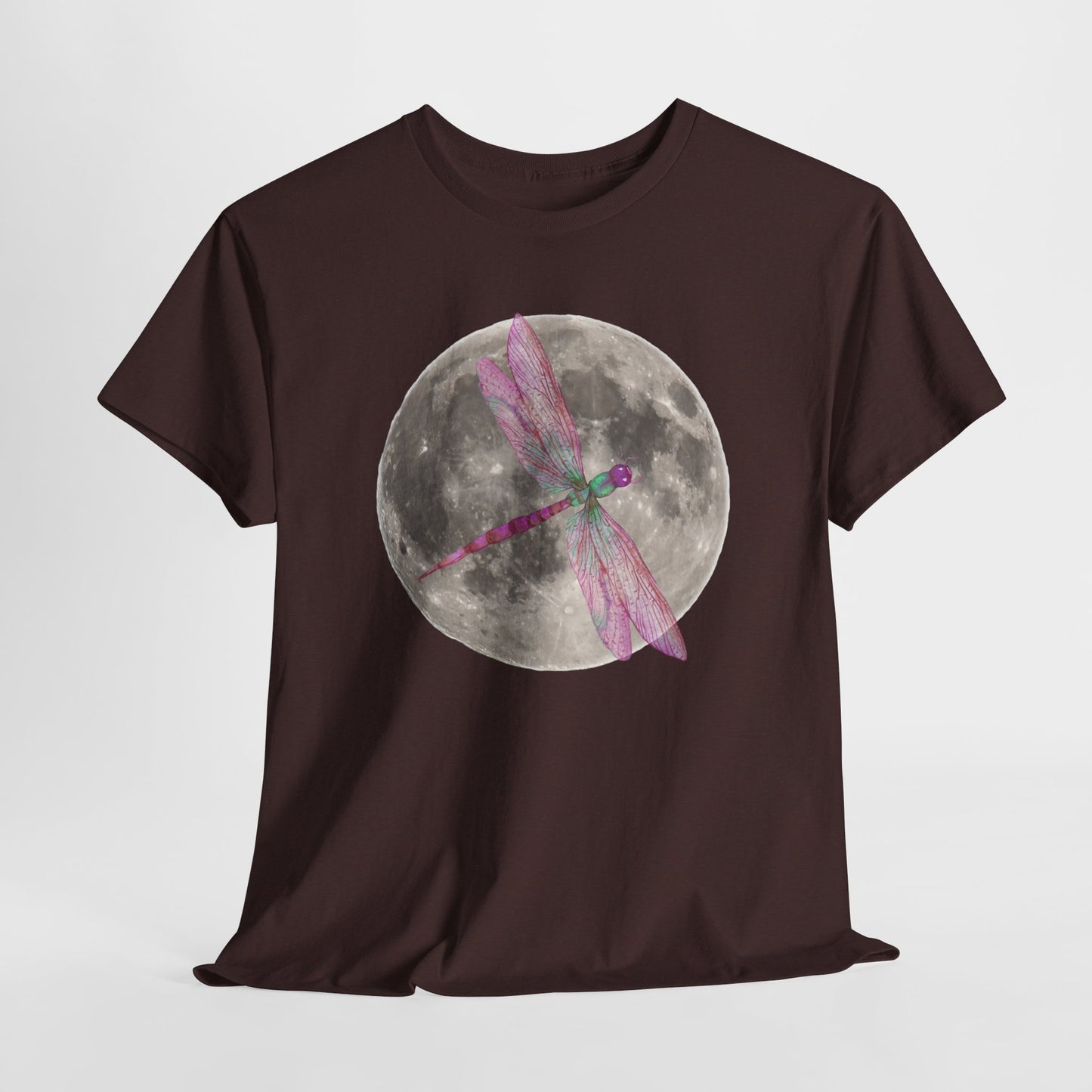 Moonlight Dragonfly Tee, Enchanted Nature Shirt for Dreamers, Boho Style Gift, Celestial Gifts, Casual Everyday Wear