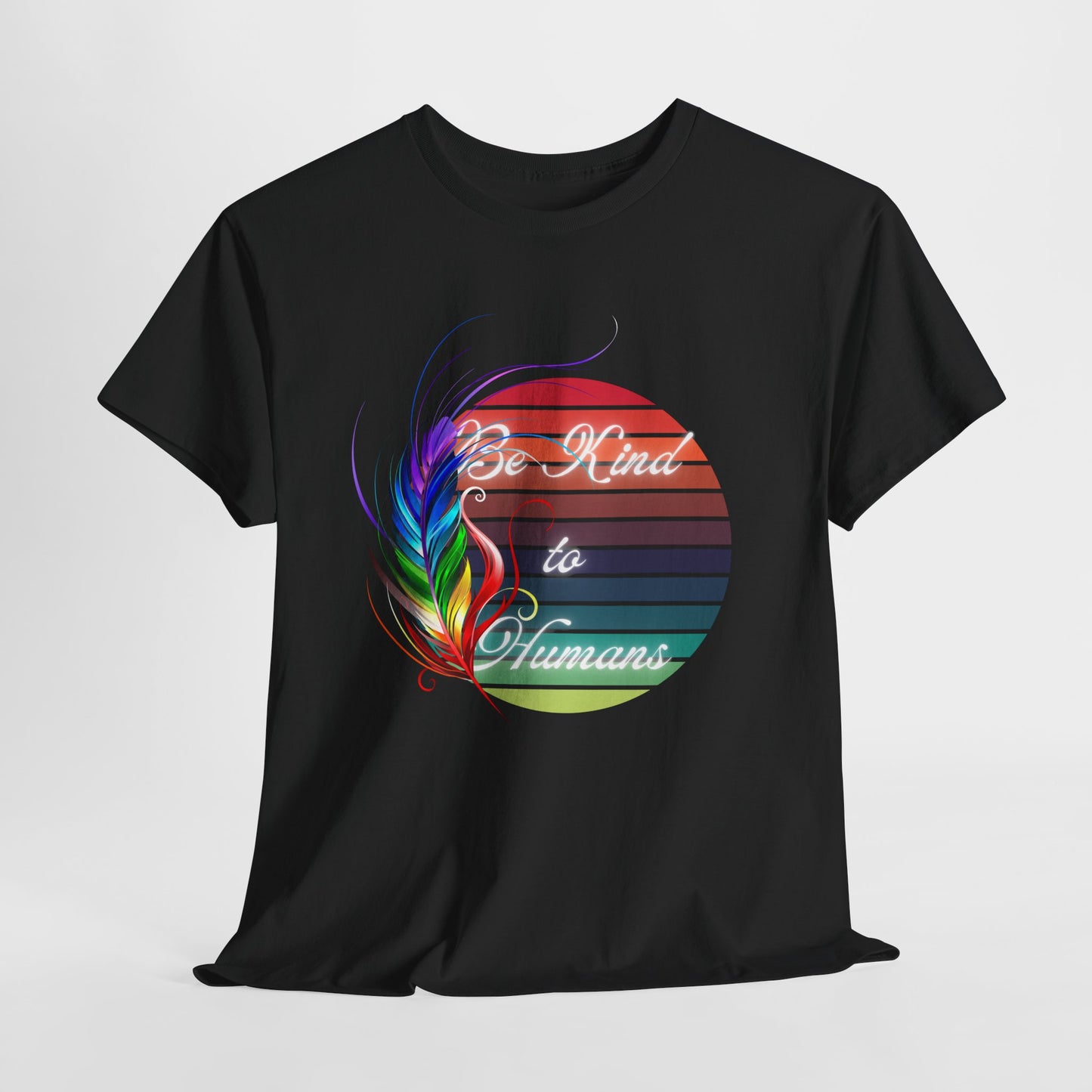 Be Kind to Humans Unisex Heavy Cotton Tee - Colorful Graphic Tee for Kindness Advocates