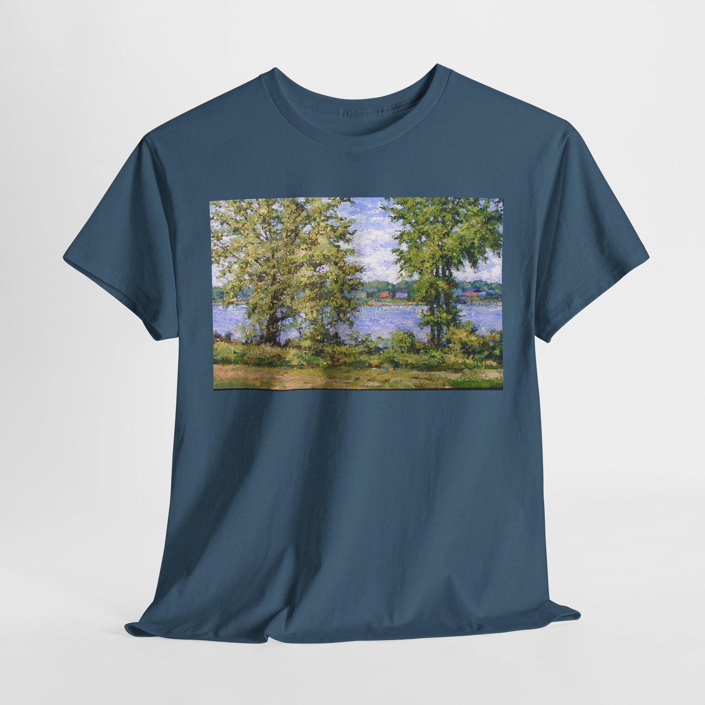 Stylish Unisex Heavy Cotton Tee with Nature Print - Perfect for Casual Wear and Outdoor Adventures