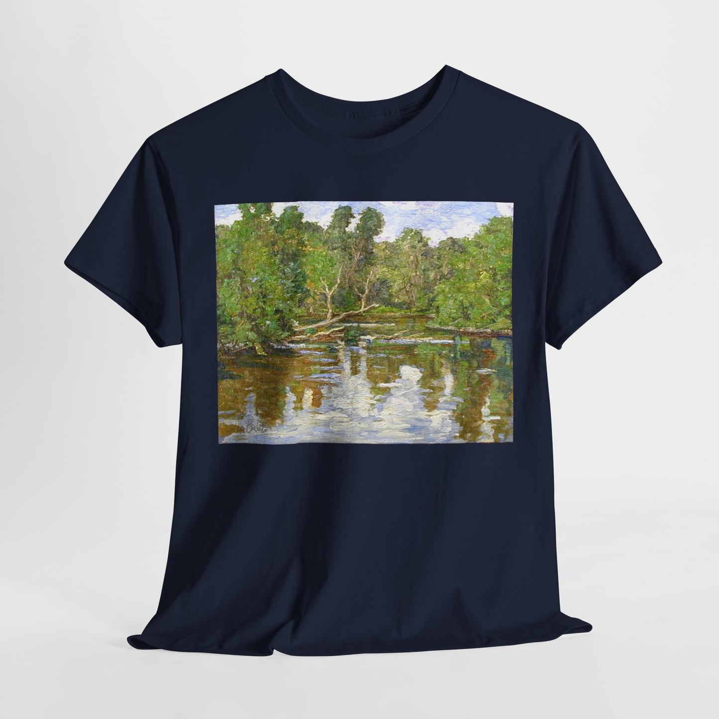 Nature Inspired Unisex Heavy Cotton Tee - Colorful Landscape Design