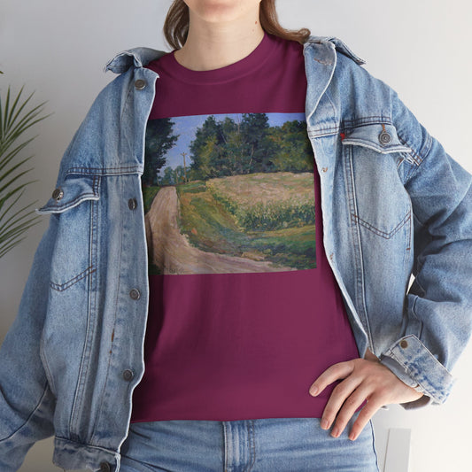 Scenic Landscape Unisex Heavy Cotton Tee - Vintage Nature Vibe