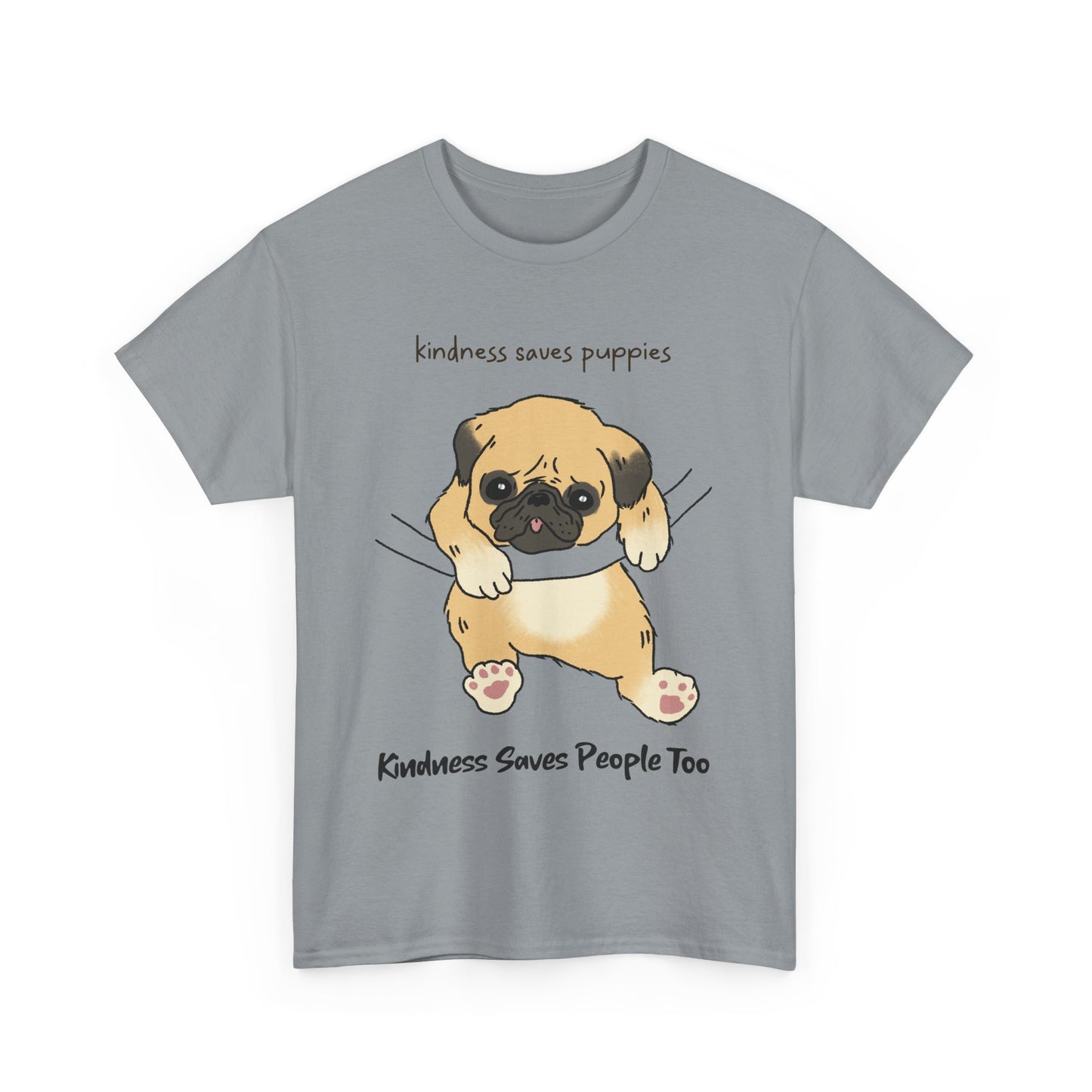 Cute Puppy Kindness Unisex Heavy Cotton Tee - Perfect for Animal Lovers