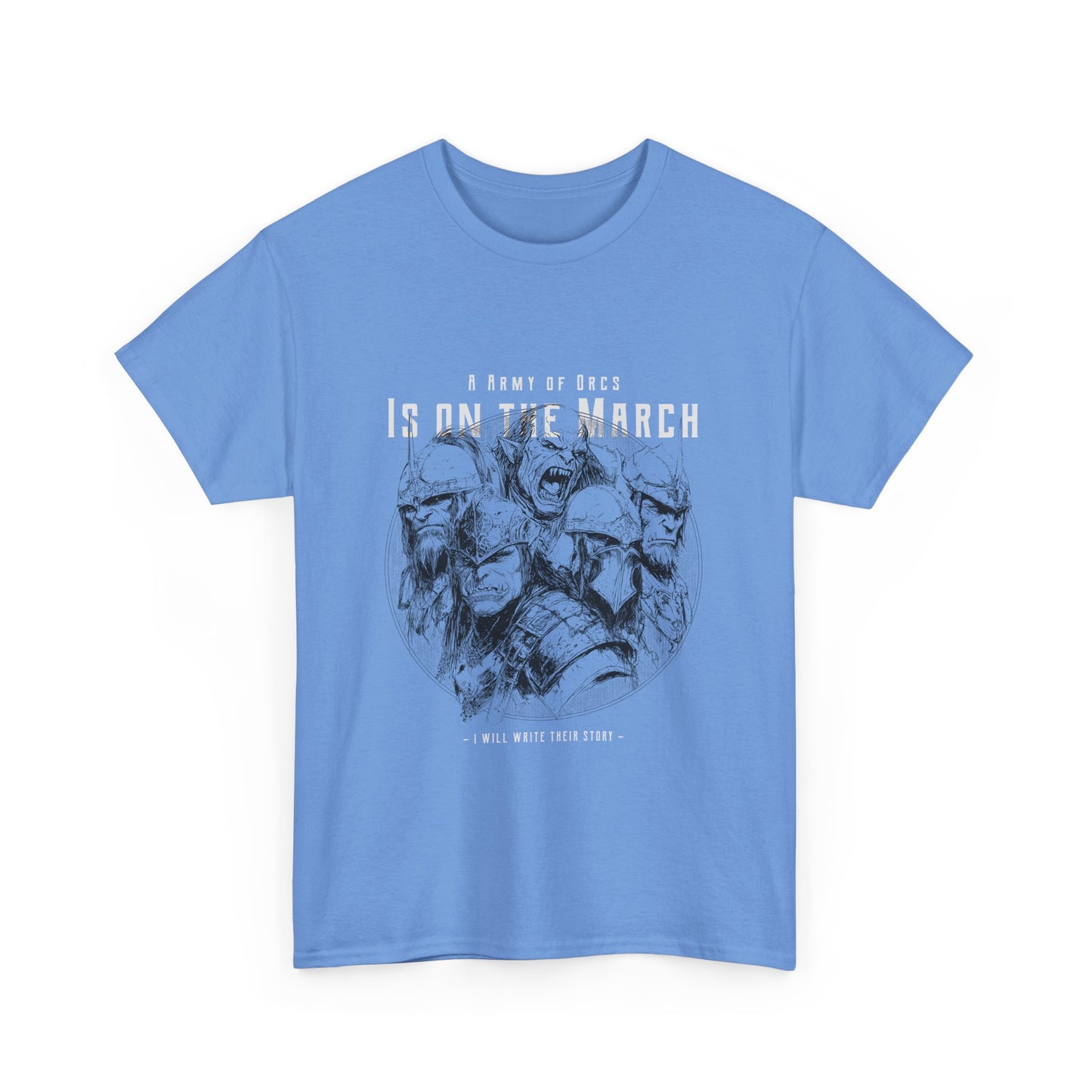 Unisex Heavy Cotton Tee - Fantasy Orc Graphic Tee for Adventure Novel Enthusiasts