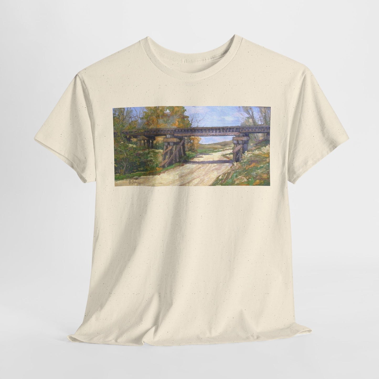 Artistic Cotton Tee – Vintage Landscape Print